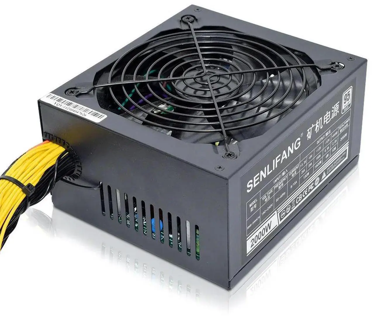 Alt view image 2 of 2 - 2000W Bitcoin mining PSU PC Power Supply Computer Mining Rig 8 GPU ATX ETC RVN Coin 12v 4 pin power supply 180-240V