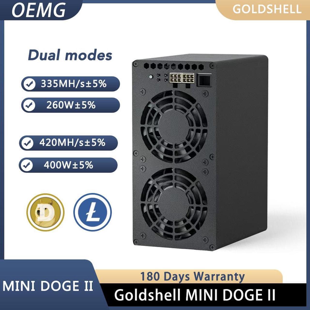 New Release Goldshell Mini Doge II Miner Doge Coin LTC Dual Mode 420M or 335M with PSU