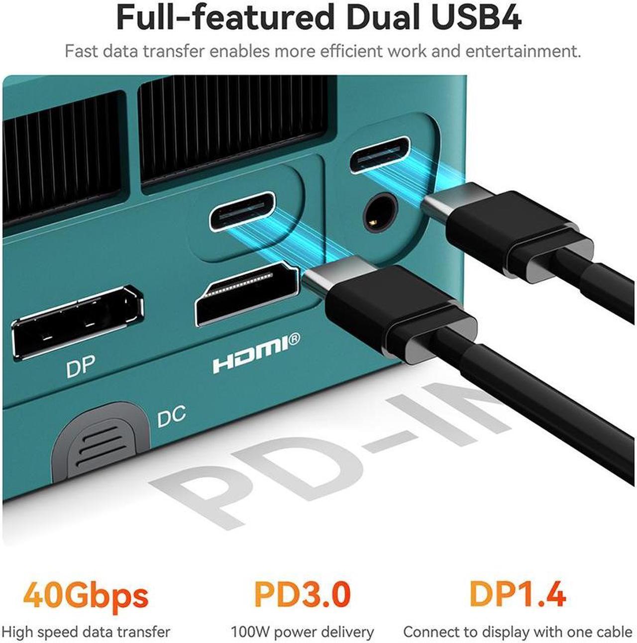 Alt view image 7 of 7 - Beelink Mini PC SER7, AMD Ryzen 7 7840HS(up to 5.1GHz), RAM-32GB SSD-1TB DDR5 5600MHz, Desktop Mini PC Gaming Home Office (Green)