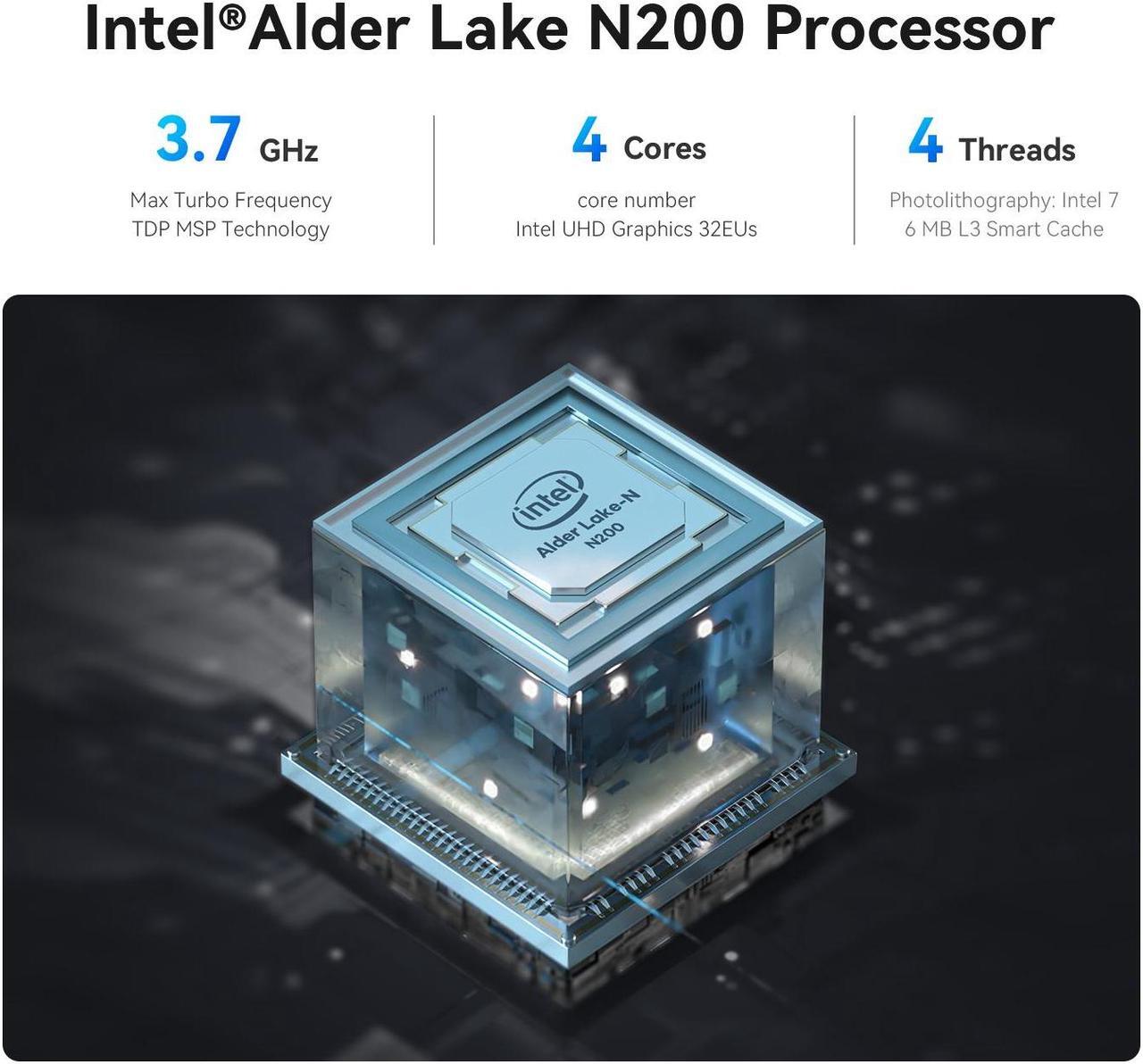 Alt view image 3 of 7 - Beelink Mini PC EQ13, Intel Alder Lake N200(up to 3.7GHz,4C/4T), RAM-16GB SSD-500GB, DDR4 3200MHz, WiFi6(Intel AX101) Bluetooth5.2, Mini PC Gaming Office Home, HDMI PC