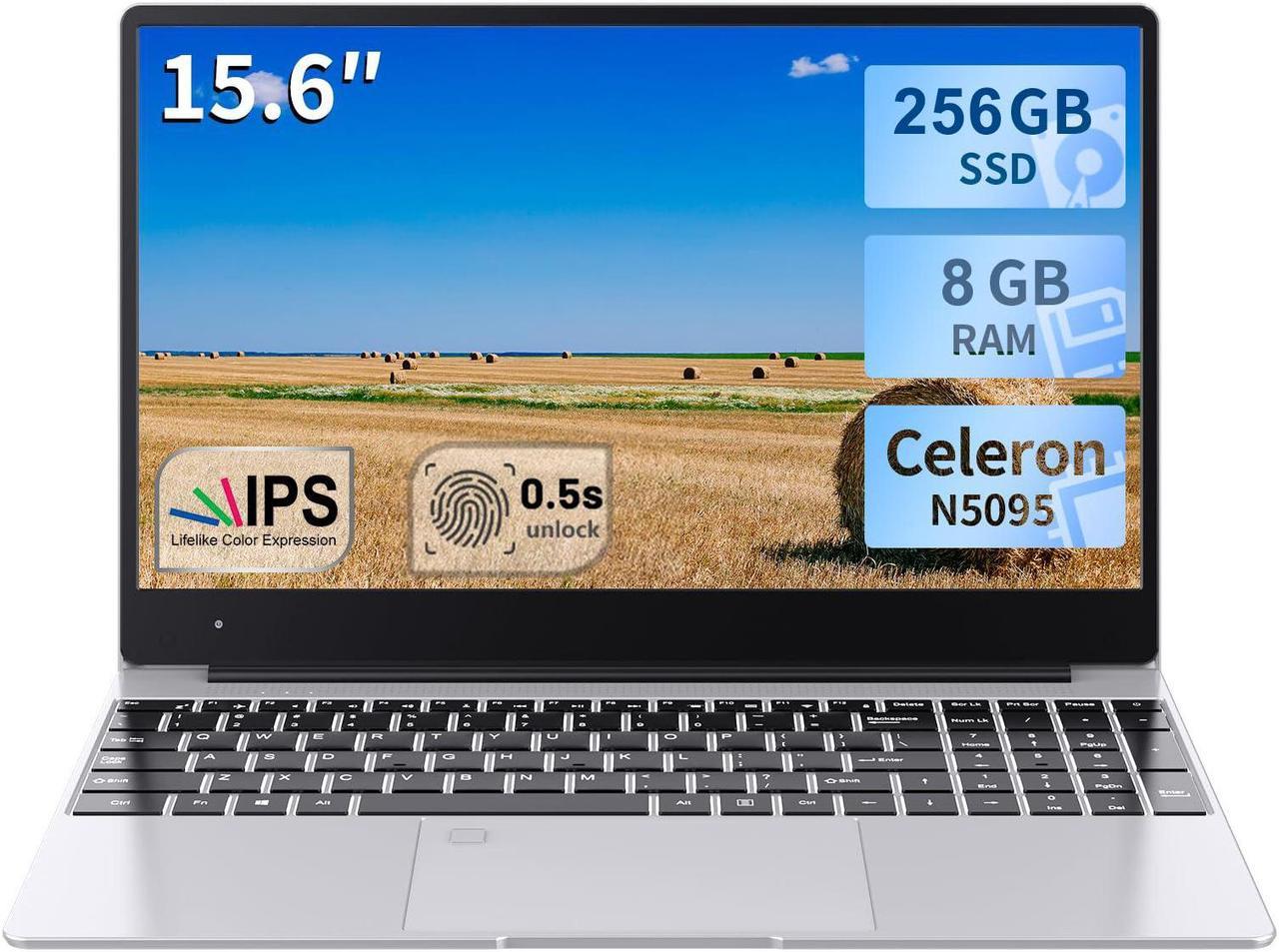 Goldshell 15.6'' Laptop Intel N5095 RAM-8GB SSD-256GB Win 10 Notebook Computer Gaming Laptop