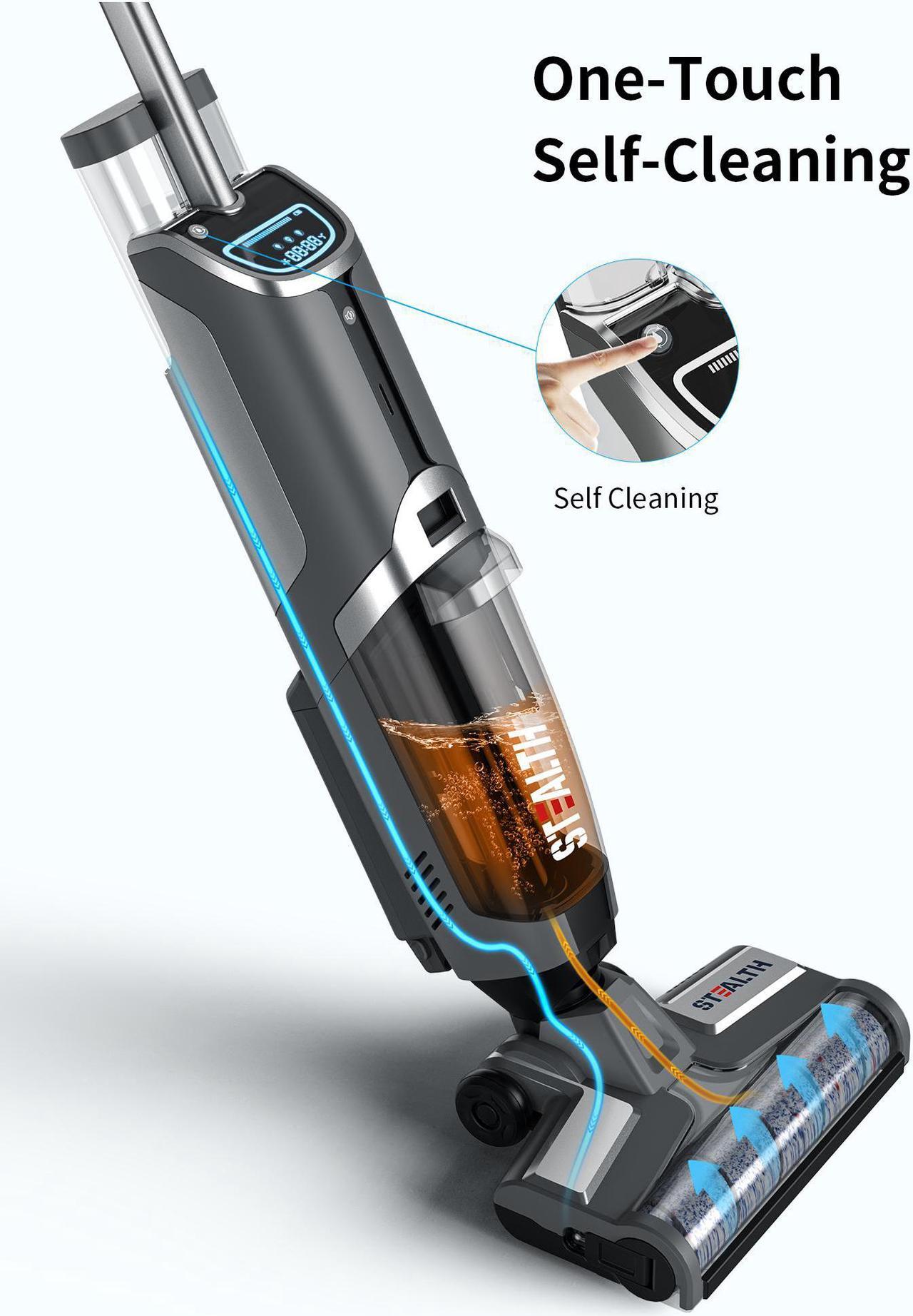 Alt view image 2 of 7 - STEALTH Cordless Vacuum Cleaner, Handheld Wet Dry Vacuum Cleaner and Mop, Self Cleaning Function Upright Vacuum, Strong Suction, Multi Surface Floor Cleaner Machine, ECVP01