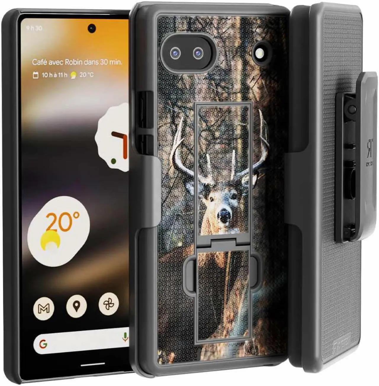 Main image of Shell Holster Combo Case for Google Pixel 6a Camo Deer