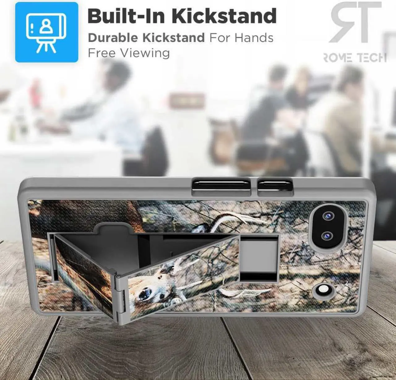 Alt view image 5 of 5 - Shell Holster Combo Case for Google Pixel 6a Camo Deer