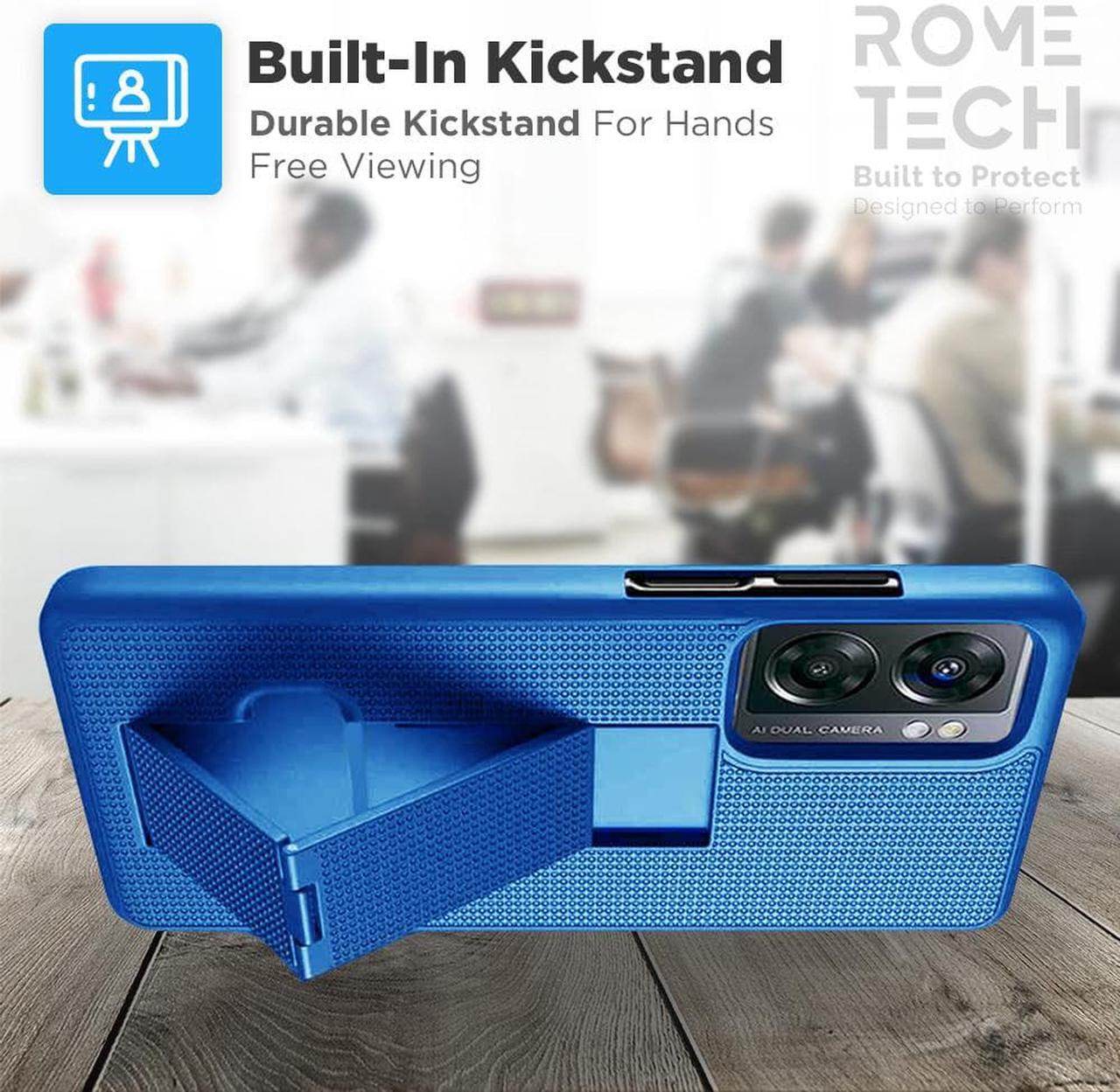 Alt view image 5 of 5 - OnePlus Nord N300 5G 6.49" (2021) Rome Tech Shell Holster Combo Case - Blue