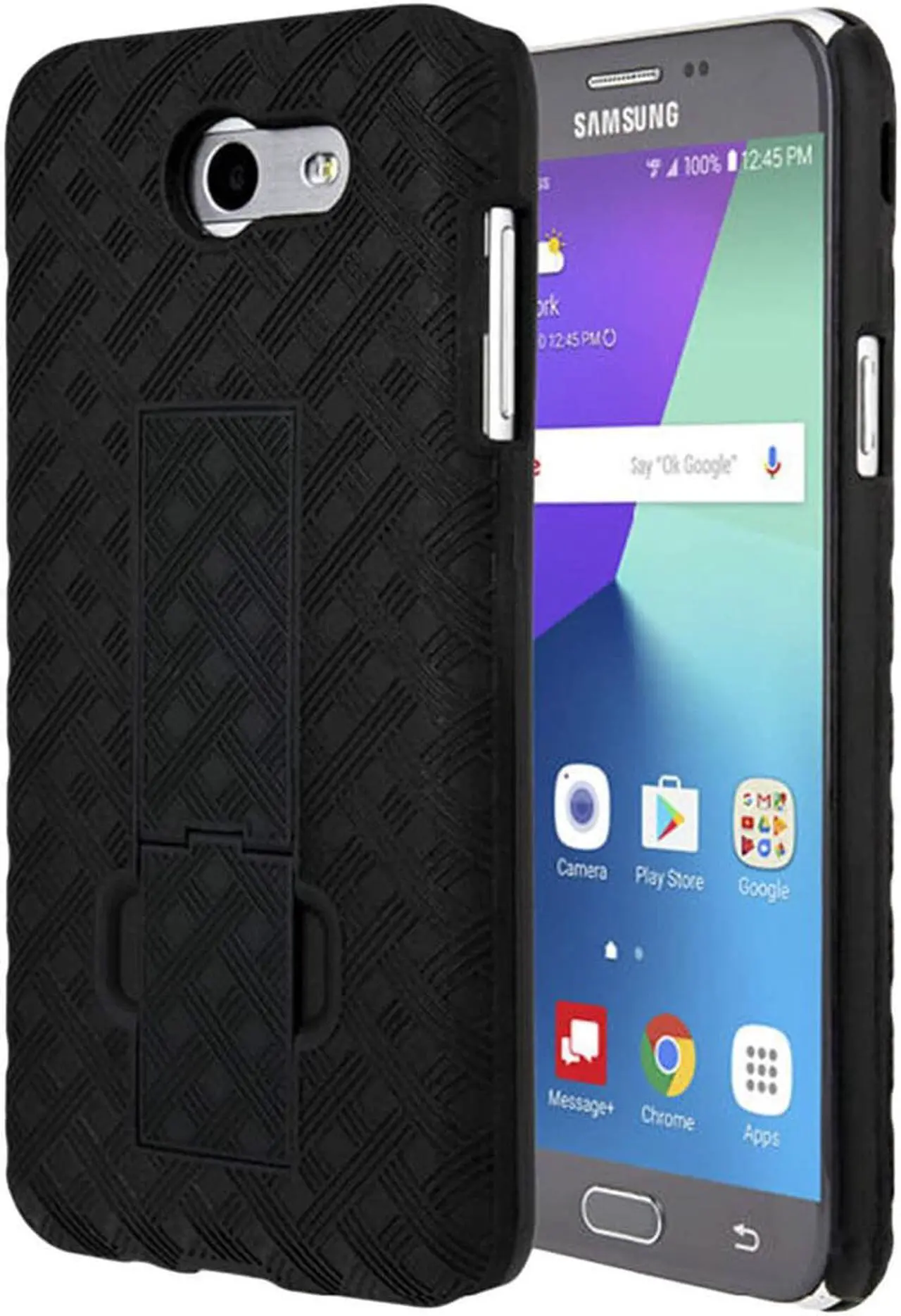 Main image of Samsung Galaxy J7 5.5" (1st Gen 2017) Rome Tech Shell Holster Combo Case - Black