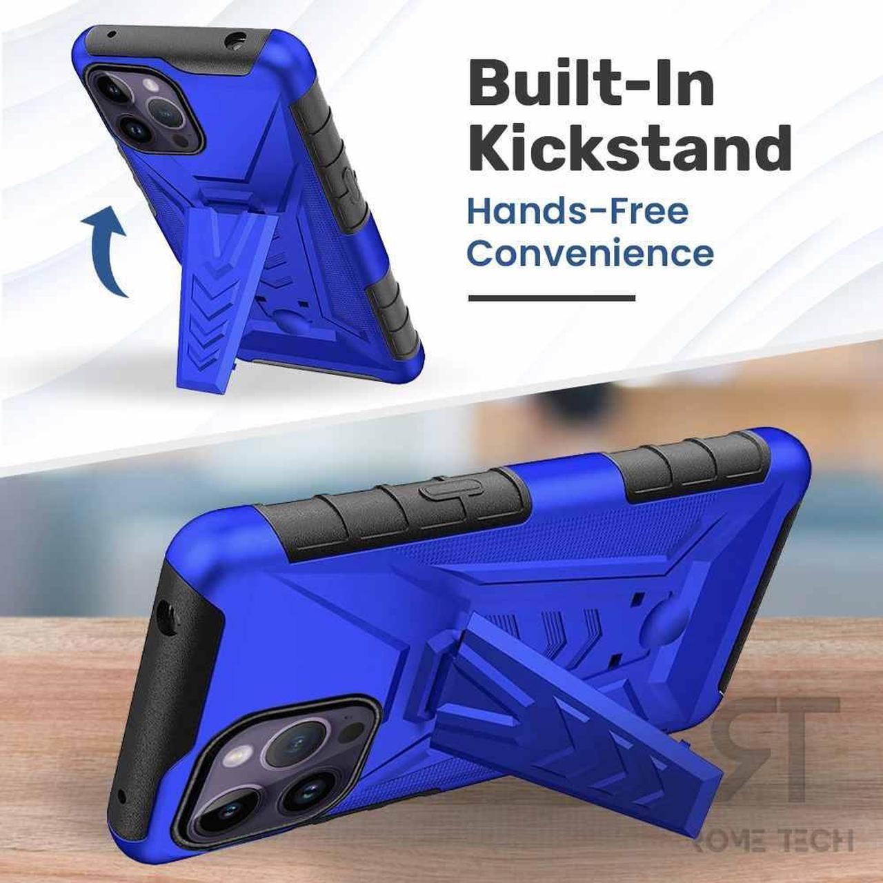 Alt view image 5 of 6 - Apple iPhone 14 Pro 6.1" (2022) Rome Tech Dual-Layer Holster Case - Blue