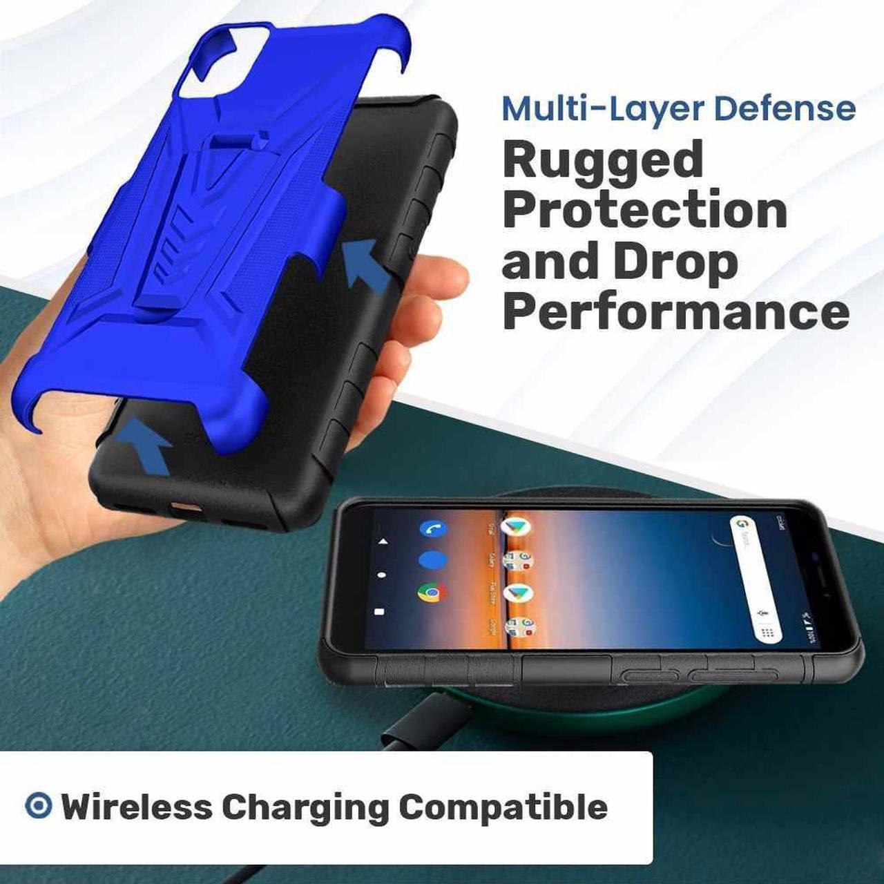 Alt view image 6 of 6 - Apple iPhone 14 Pro 6.1" (2022) Rome Tech Dual-Layer Holster Case - Blue