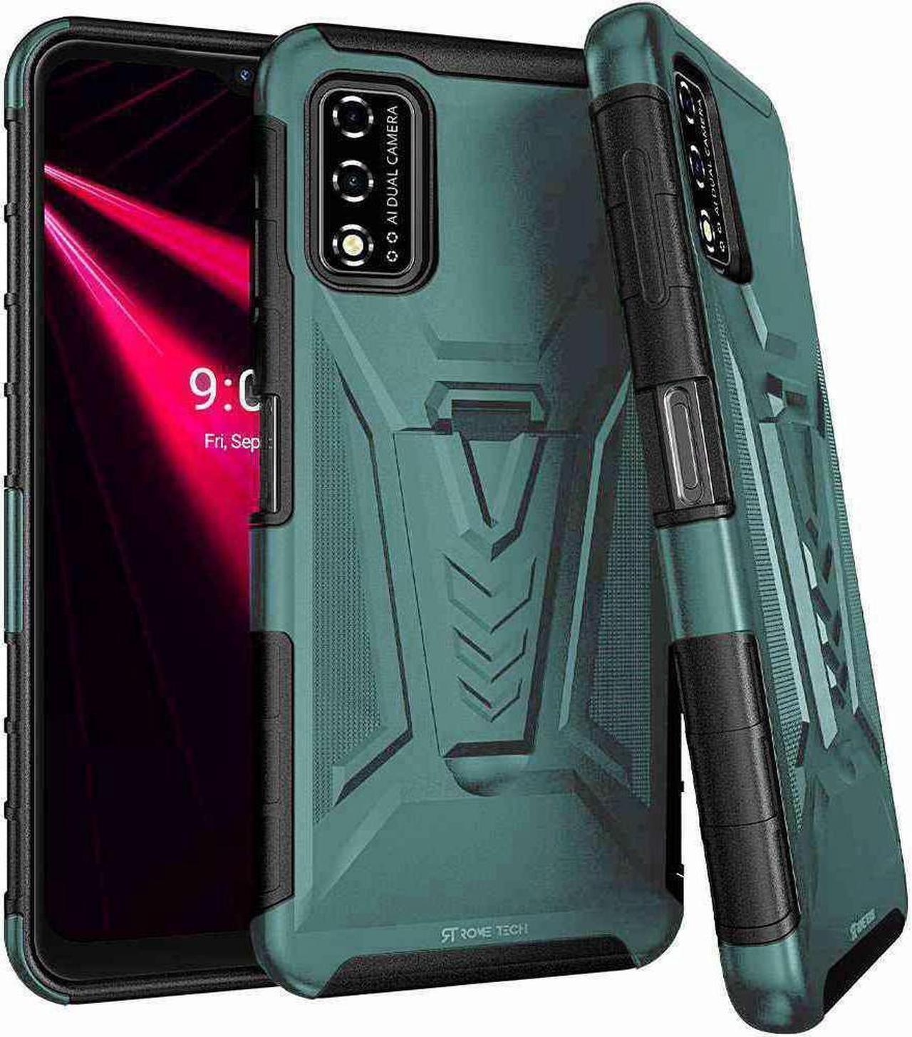 Main image of T-Mobile Revvl V 4G 6.52" (2021) Rome Tech Dual-Layer Holster Case - Teal / Dark Green