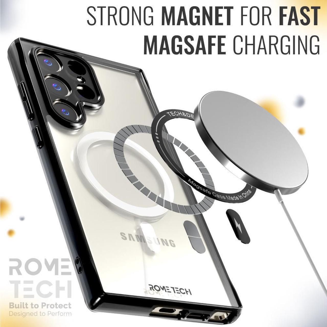 Alt view image 4 of 6 - Samsung Galaxy S23 Ultra 6.8" (2022) Rome Tech Clarity Case w/Magsafe - Black