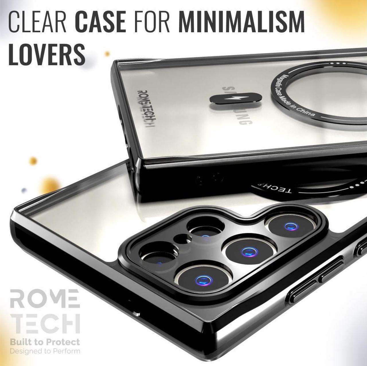 Alt view image 3 of 6 - Samsung Galaxy S23 Ultra 6.8" (2022) Rome Tech Clarity Case w/Magsafe - Black