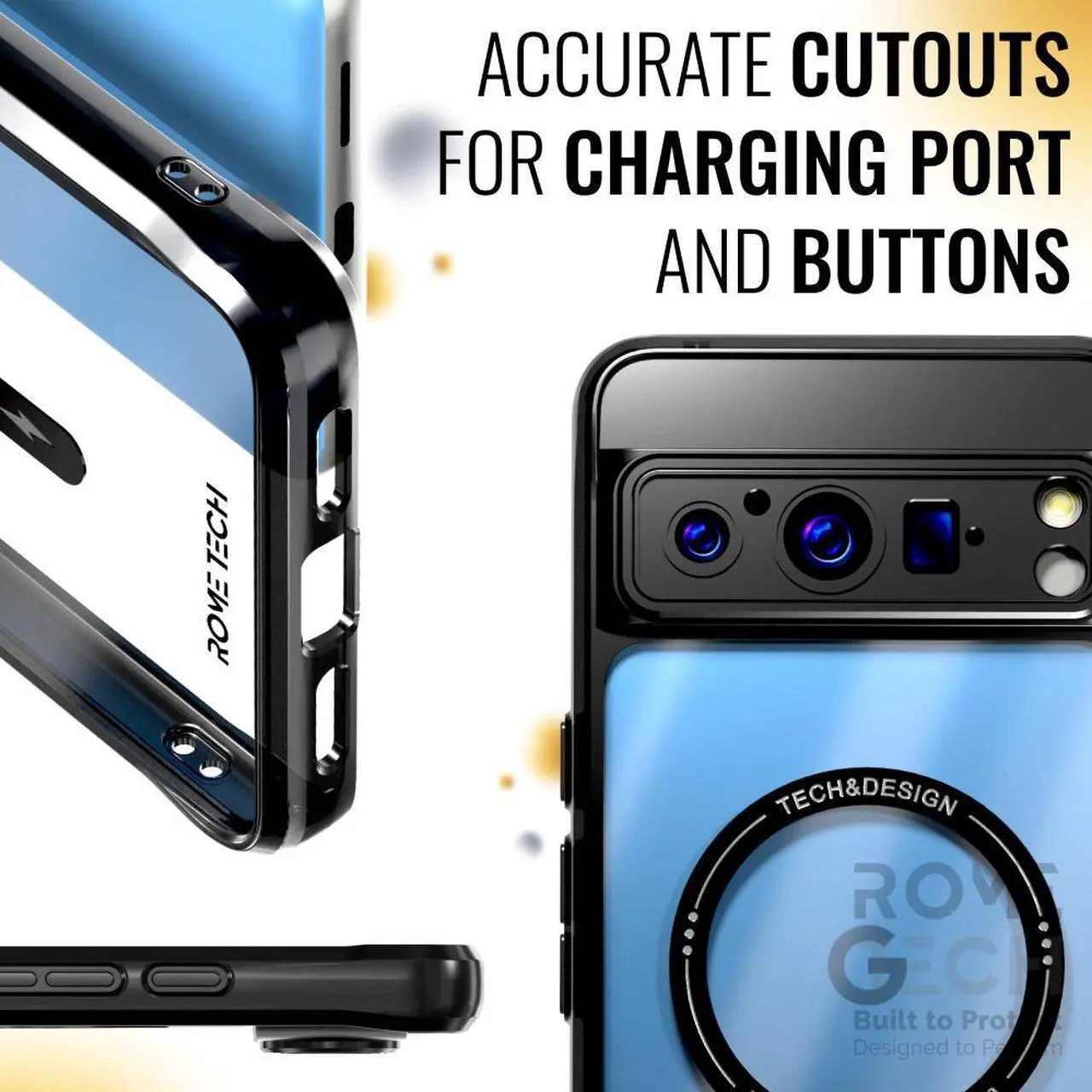 Alt view image 6 of 6 - Google Pixel 8 Pro (2023) Rome Tech Clarity Case w/Magsafe - Black