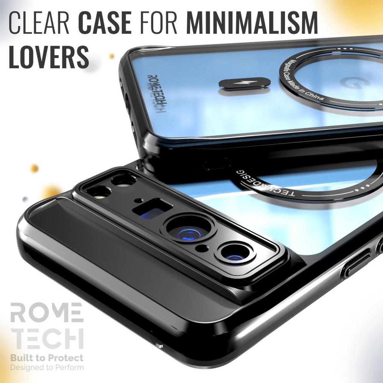 Alt view image 3 of 6 - Google Pixel 8 Pro (2023) Rome Tech Clarity Case w/Magsafe - Black
