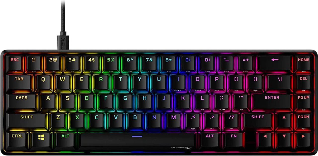 HyperX Alloy Origins 65 - Mechanical Gaming Keyboard  Compact 65% Form Factor - Linear Red Switch - Double Shot PBT Keycaps - RGB LED Backlit - NGENUITY Software Compatible,Black