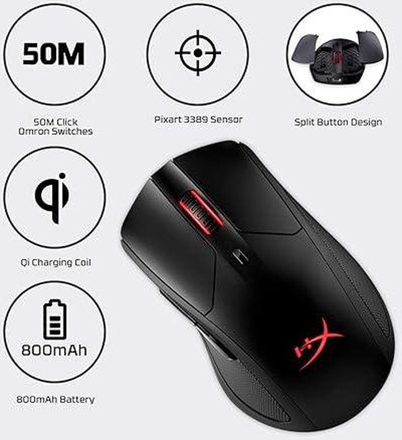 Mouse Customization Design HyperX Pulsefire Dart Rechargeable Wireless RGB Gaming Mouse Customize ...