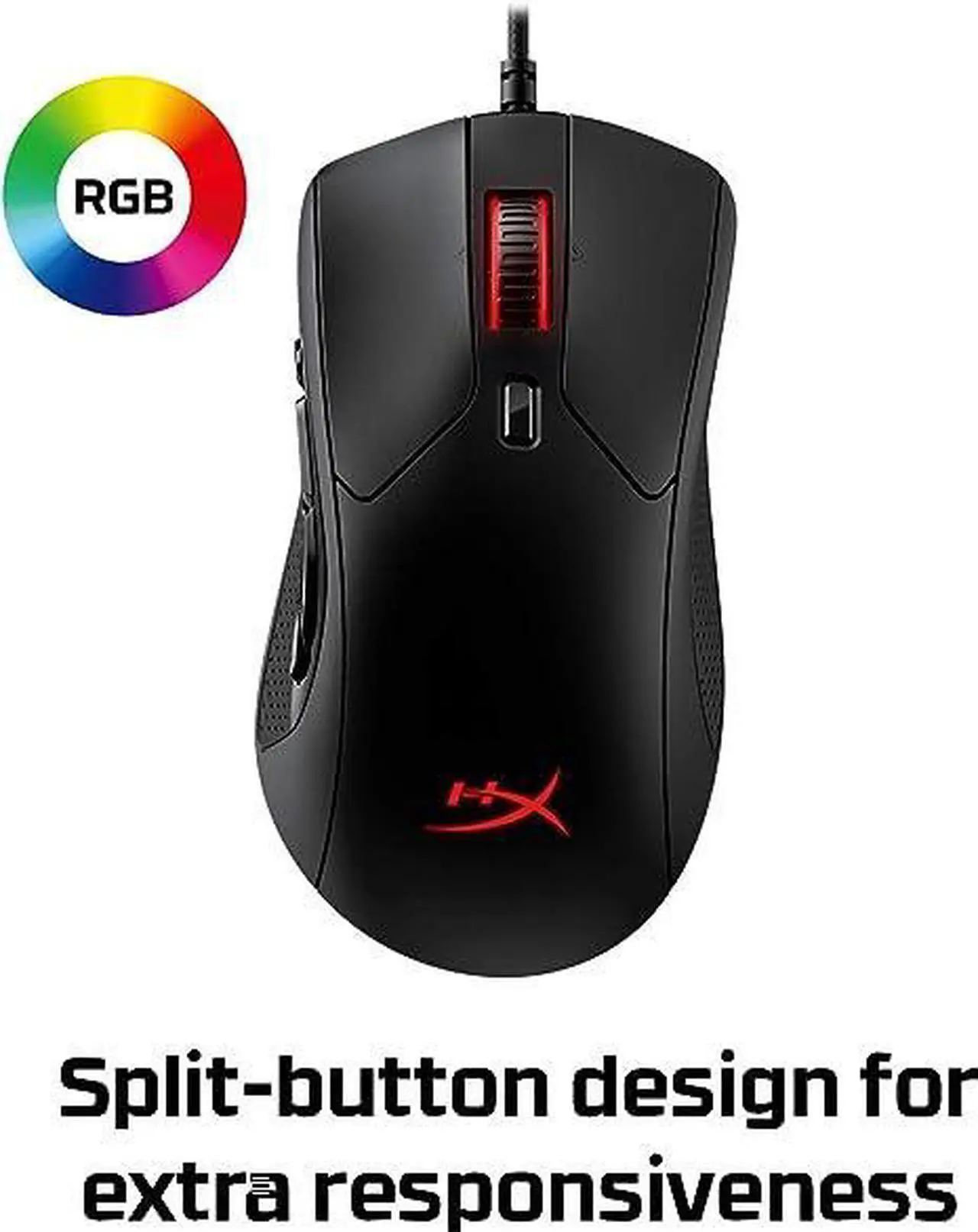 Alt view image 12 of 15 - HyperX Pulsefire Raid – Gaming Mouse, 11 Programmable Buttons, RGB, Ergonomic Design, Comfortable Side Grips, Software-Controlled Customization