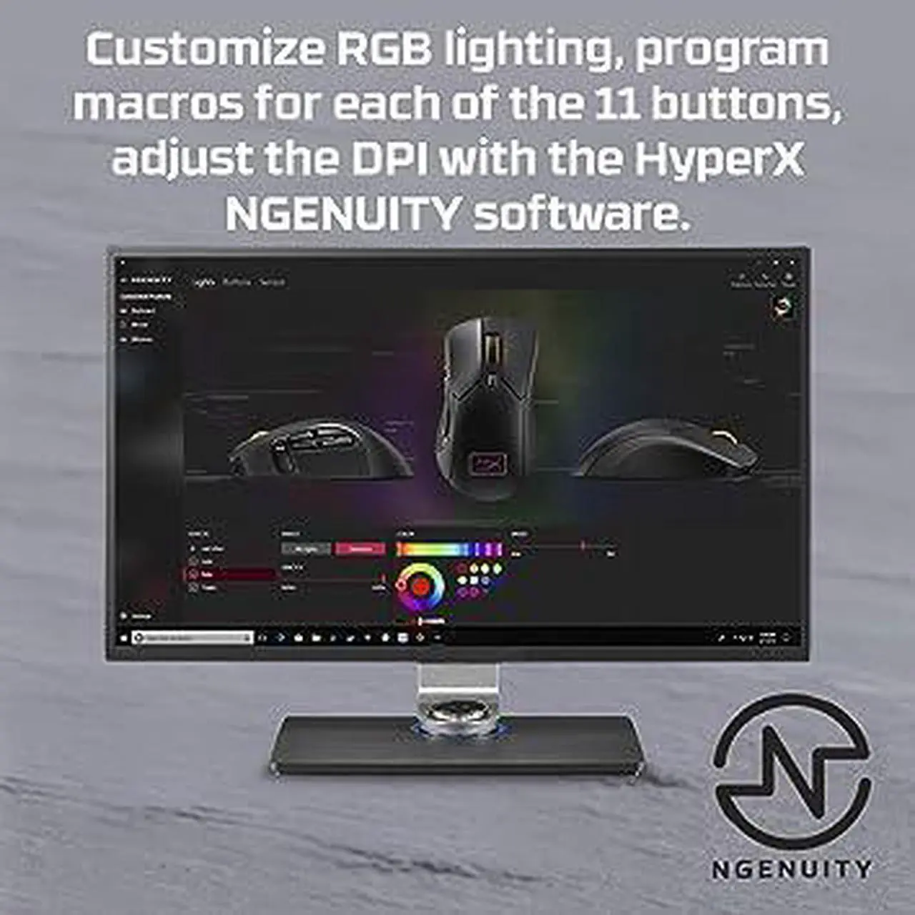 Alt view image 15 of 15 - HyperX Pulsefire Raid – Gaming Mouse, 11 Programmable Buttons, RGB, Ergonomic Design, Comfortable Side Grips, Software-Controlled Customization