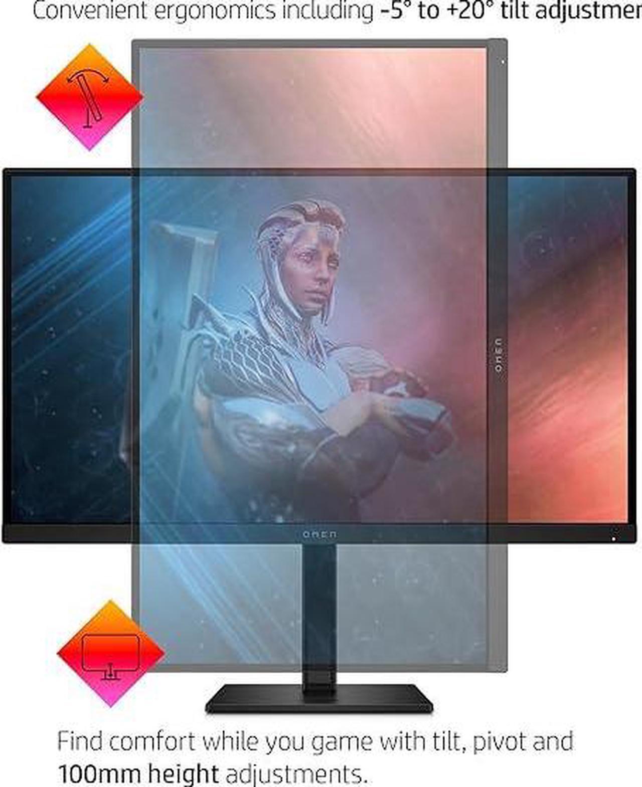Alt view image 5 of 11 - HP OMEN  27-inch FHD 165Hz Gaming Monitor Pivot rotation Height Adjustable