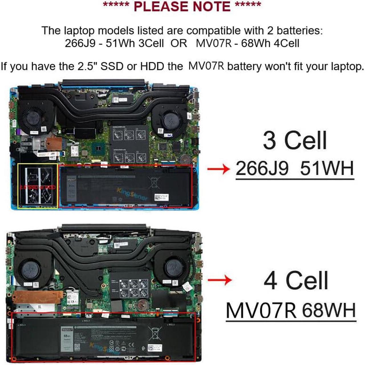 Alt view image 2 of 7 - New Genuine Dell MV07R 0MV07R JJRRD 0JJRRD 72WGV W5W19 Battery 68Wh
