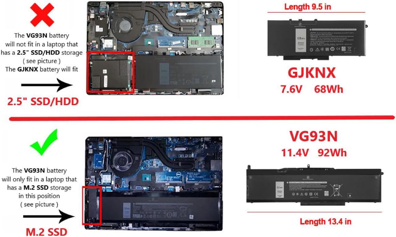 Alt view image 11 of 12 - New  Dell OEM Original Latitude 5480 5580 5280 4-Cell 68Wh Laptop Battery GJKNX