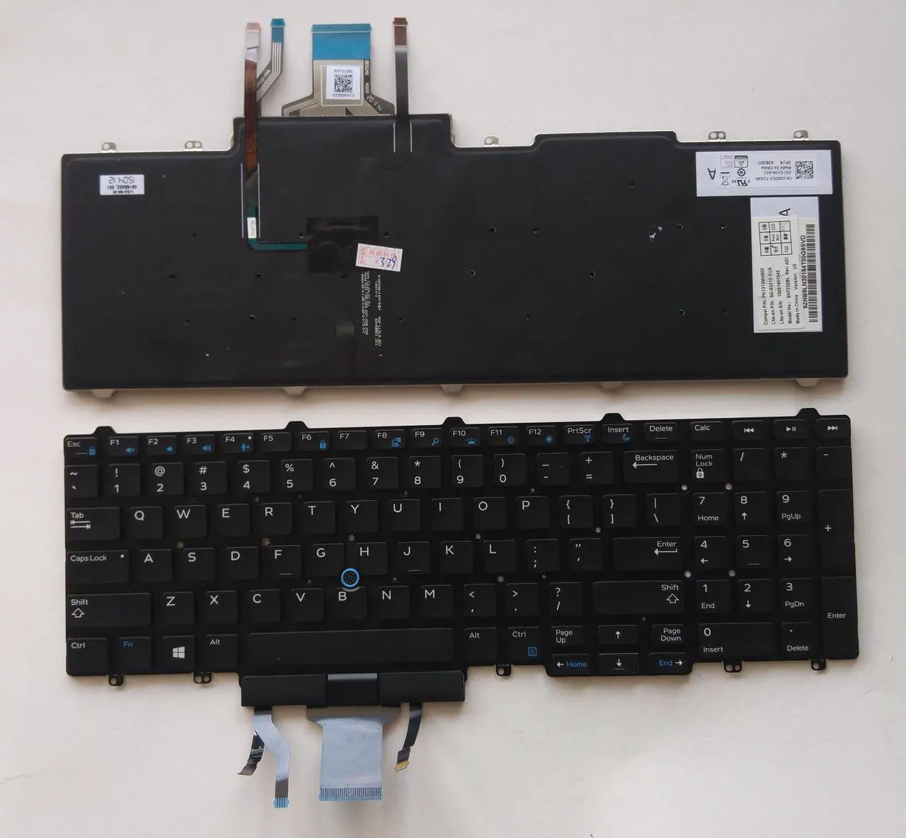 Alt view image 4 of 4 - Backlit Keyboard w/ Pointer & Buttons for Dell Latitude 5580 5590 5591 E5550 E5570 Precision 3510 3520 3530 7510 7520 7710 7720 Laptops - Replaces 383D7
