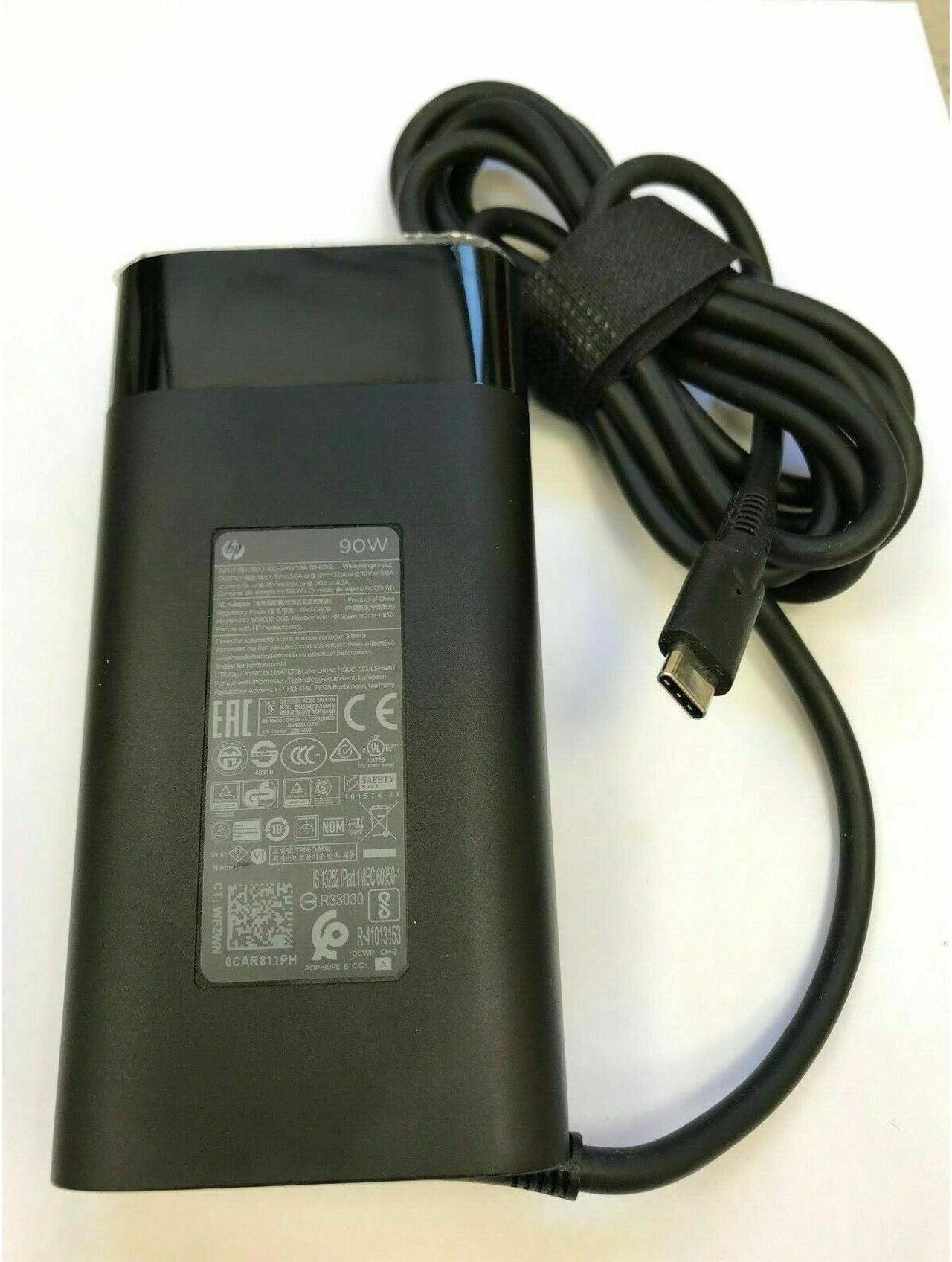 New Genuine HP Slim 90W USB-C AC Adapter 904144-850 904082-003 TPN-DA08 ADP-90FE B