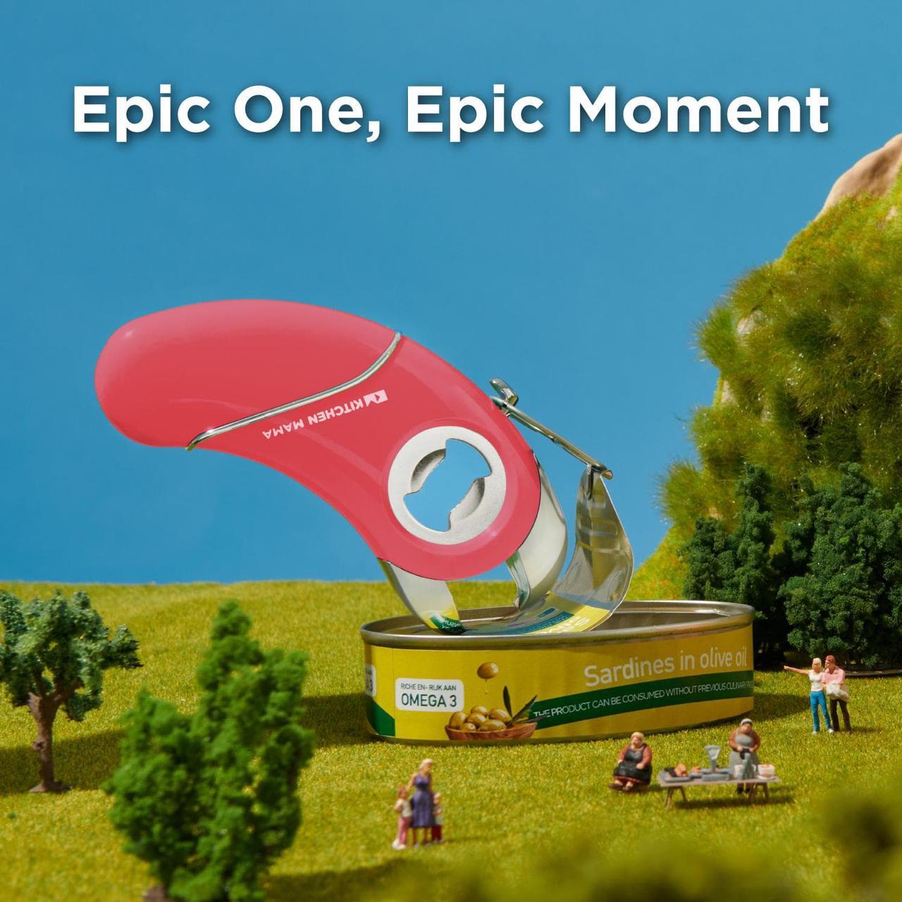 Alt view image 8 of 7 - Kitchen Mama Epic One Multifunctional Opener: A Pick Ergonomic Opener- Magnetic Bottle Opener, Beer & Soda Can Opener, Pull Tab Opener, Jar Opener for Weak Hands and Arthritis, Funny Gift (Red)