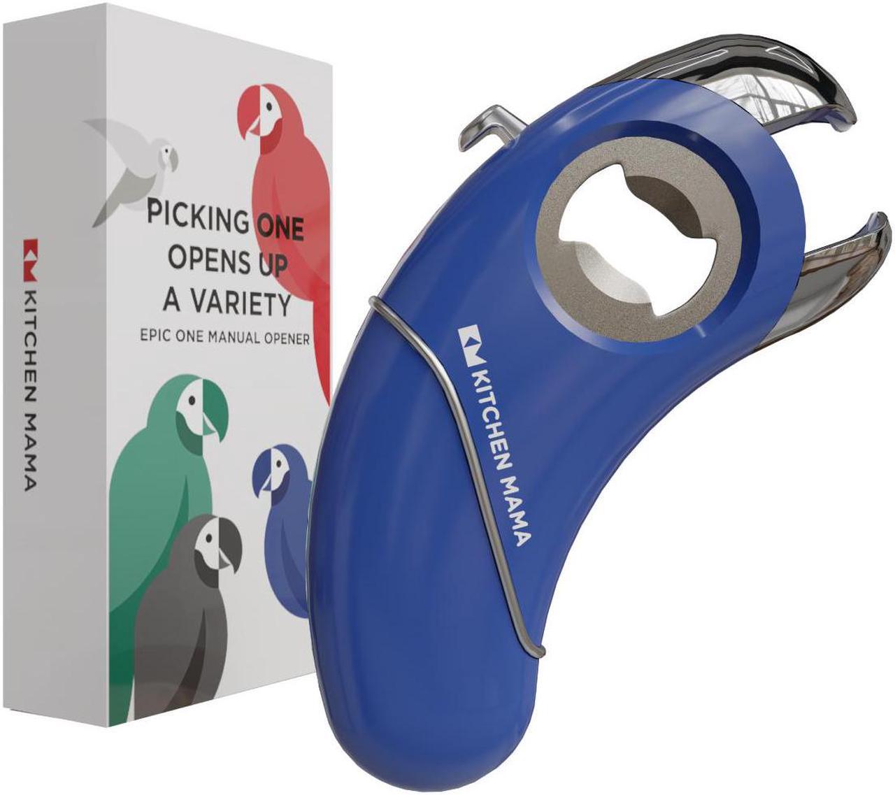 Main image of Kitchen Mama Epic One Multifunction Opener: A Pick Ergonomic Opener- Magnetic Bottle Opener, Beer & Soda Can Opener, Pull Tab Opener, Jar Opener for Weak Hands and Arthritis, Funny Gift (Blue)