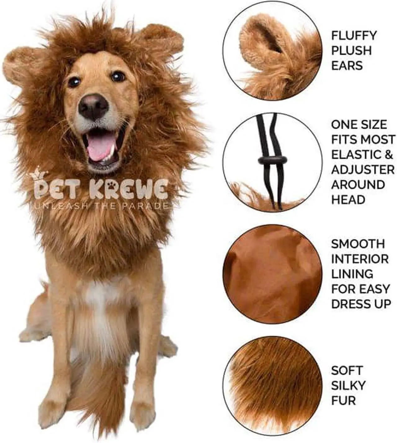 Alt view image 3 of 4 - Dog Lion Mane Halloween Costume Lion Mane for Large and Small Dogs