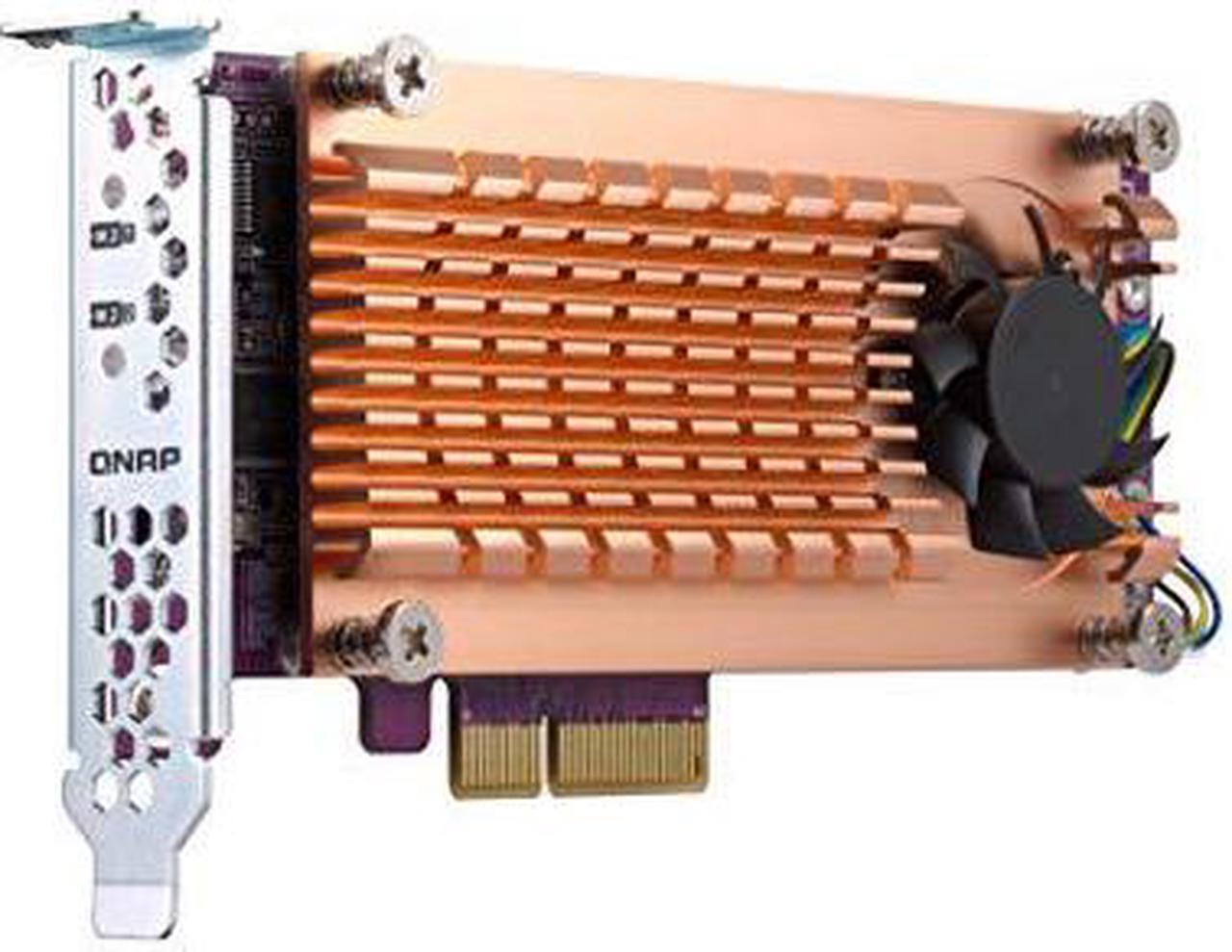 Alt view image 7 of 11 - QNAP QM2-2S-220A Dual M.2 22110/2280 SATA SSD Expansion Card (PCIe Gen2 X2), Low-Profile Bracket Pre-Loaded, Low-Profile Flat and Full-Height are Bundled