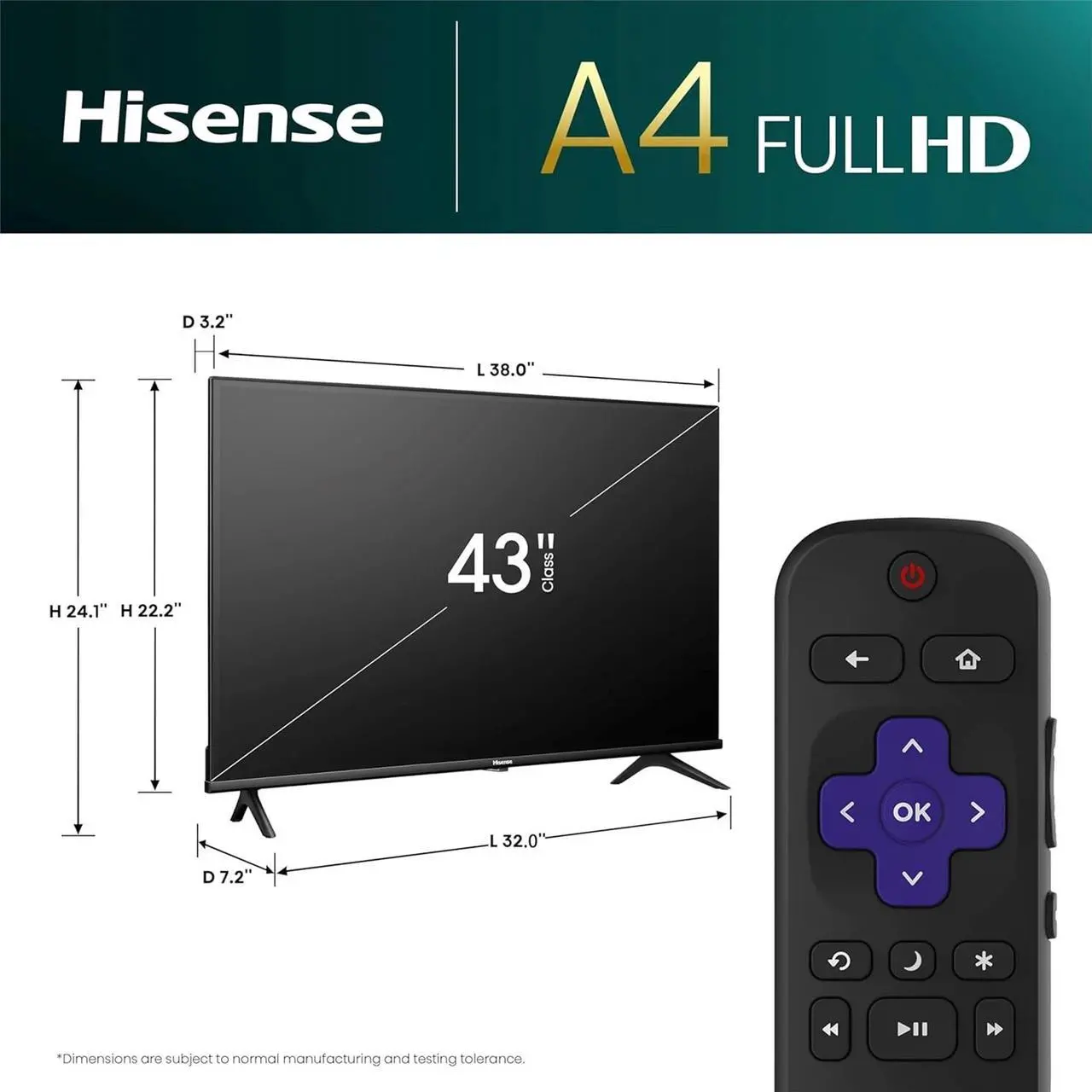 Alt view image 2 of 9 - Hisense 43A4NR 43 inch Class A4 Series FHD Roku Smart TV
