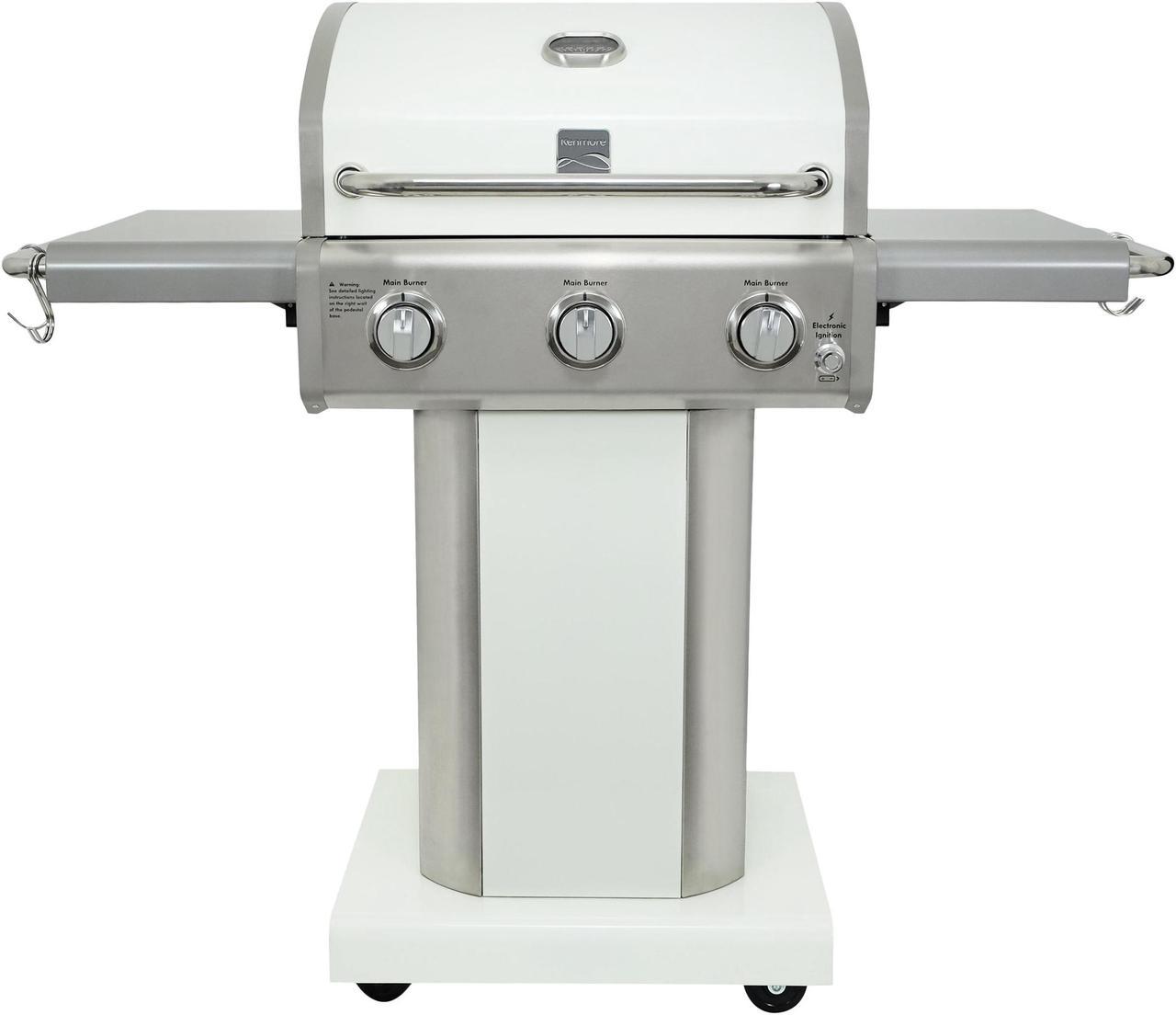 Kenmore 3 Burner Pedestal Gas Grill- Pearl (PG-4030400LD-PE)