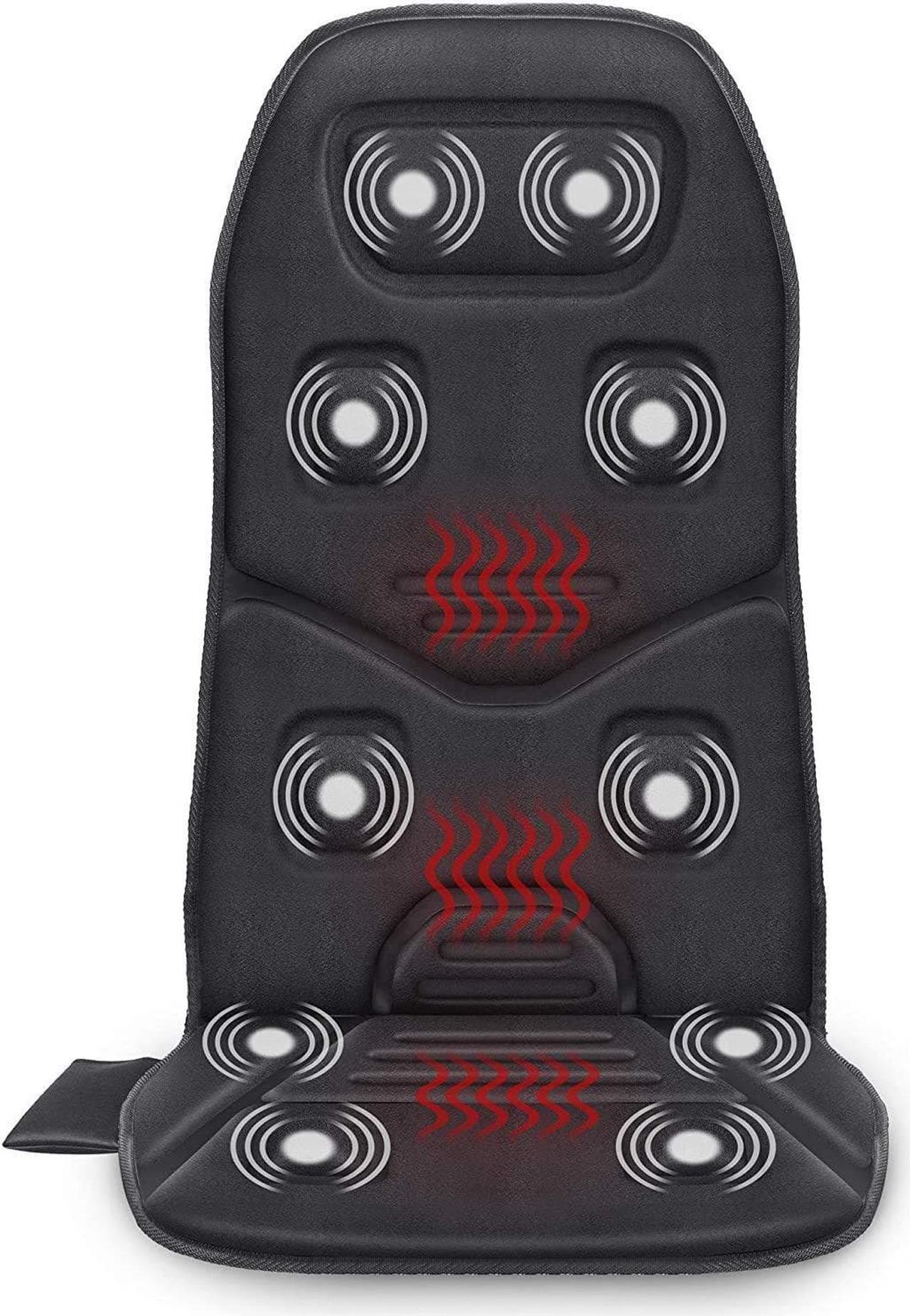 COMFIER Massage Seat Cushion with Heat - 10 Vibration Motors Seat Warmer, Back Massager for Chair, Massage Chair Pad for Back Ideal Gifts for Women,Men