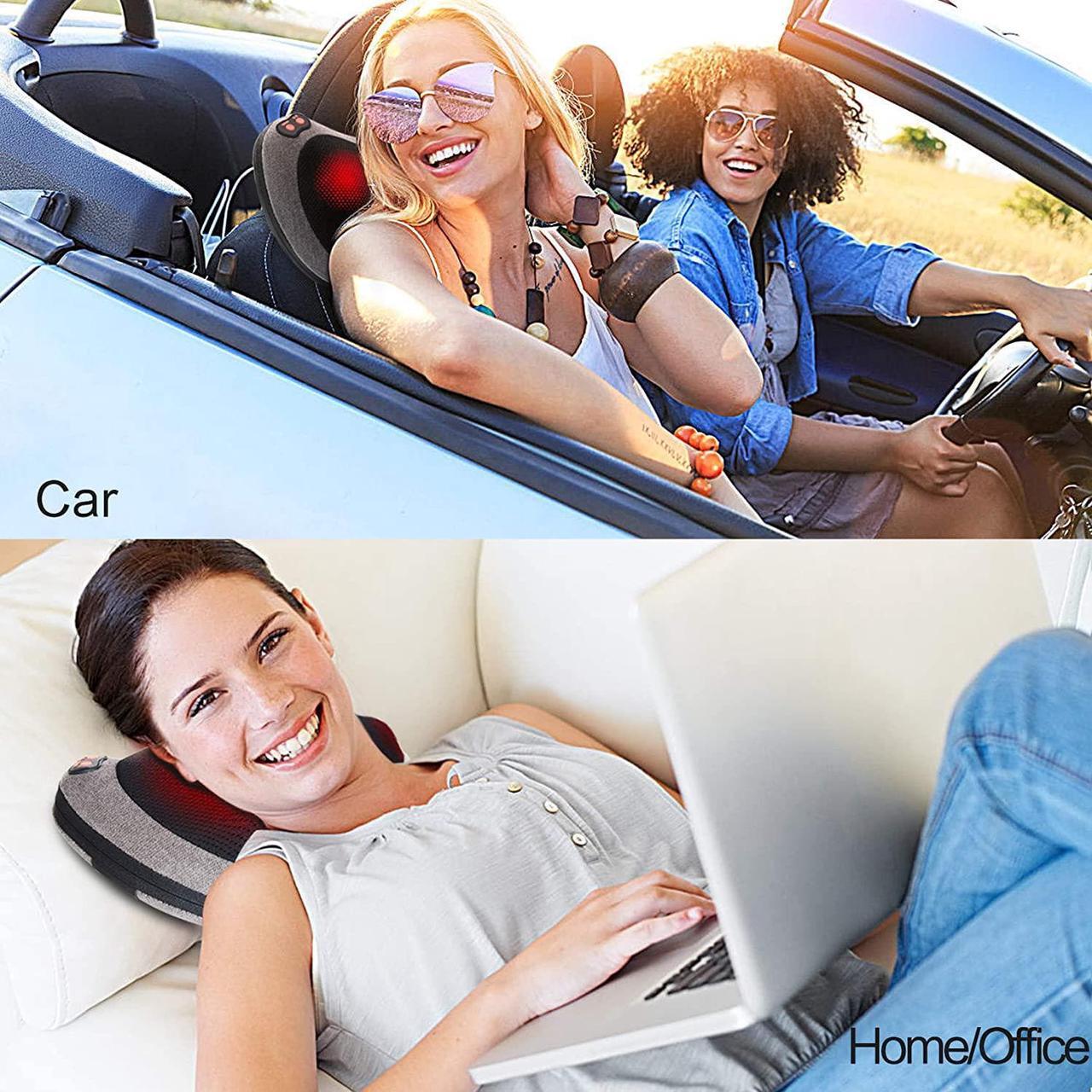 Alt view image 5 of 7 - Papillon Shiatsu Back and Neck Massager with Heat, Deep Tissue Kneading,Electric Massage Pillow for Back,Shoulders,Legs,Foot,Body Muscle Pain Relief,Use at Home,Car,Office