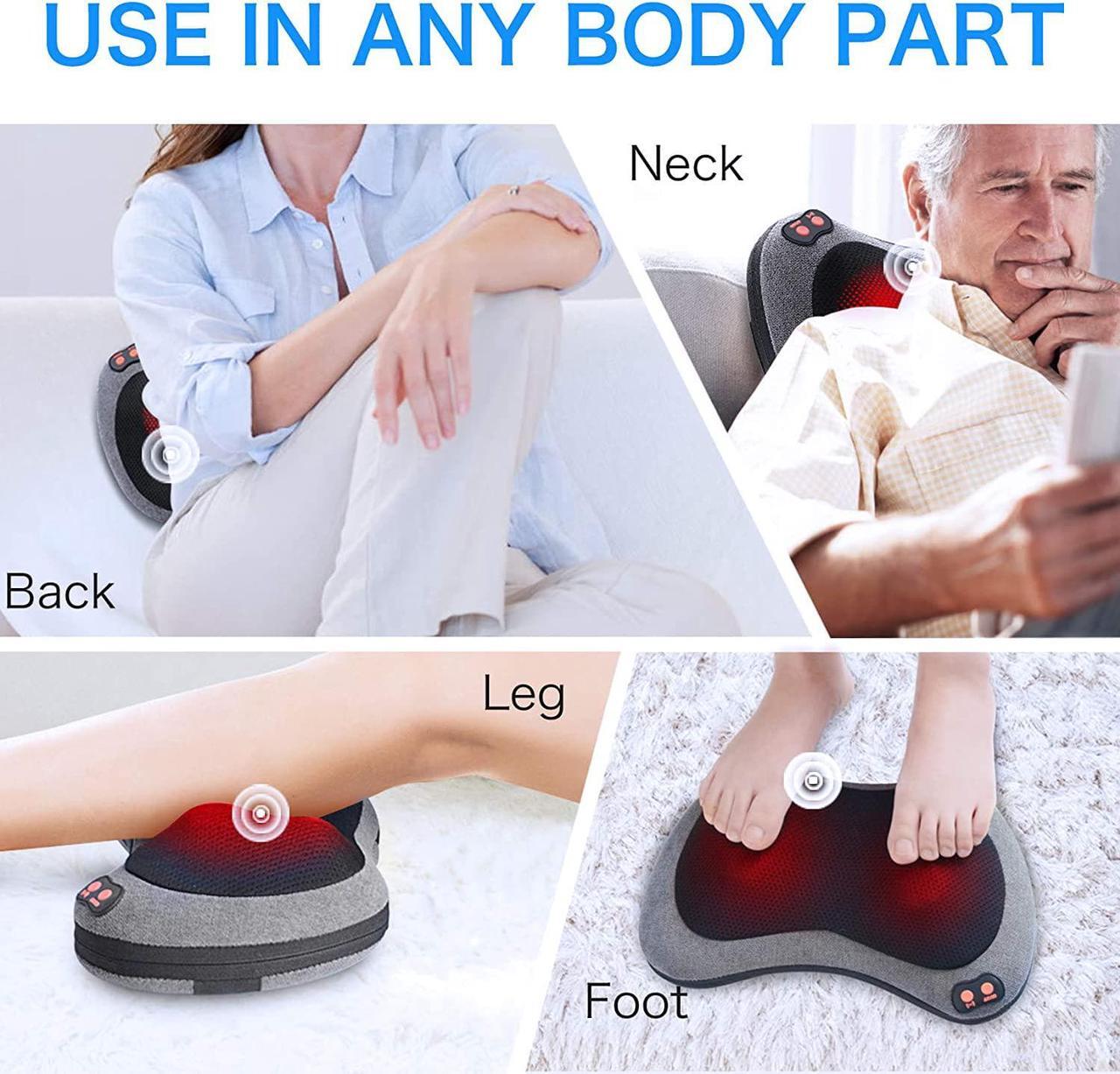 Alt view image 6 of 7 - Papillon Shiatsu Back and Neck Massager with Heat, Deep Tissue Kneading,Electric Massage Pillow for Back,Shoulders,Legs,Foot,Body Muscle Pain Relief,Use at Home,Car,Office