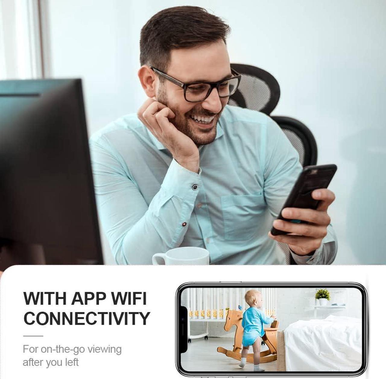 Alt view image 3 of 6 - Mini Camera for Home 4K HD Indoor Battery Mini Cameras Wireless WiFi Security Camera Pet Camera APP Control Smallest Surveillance Camera for Room Nanny Cam with Motion Detection Night Vision