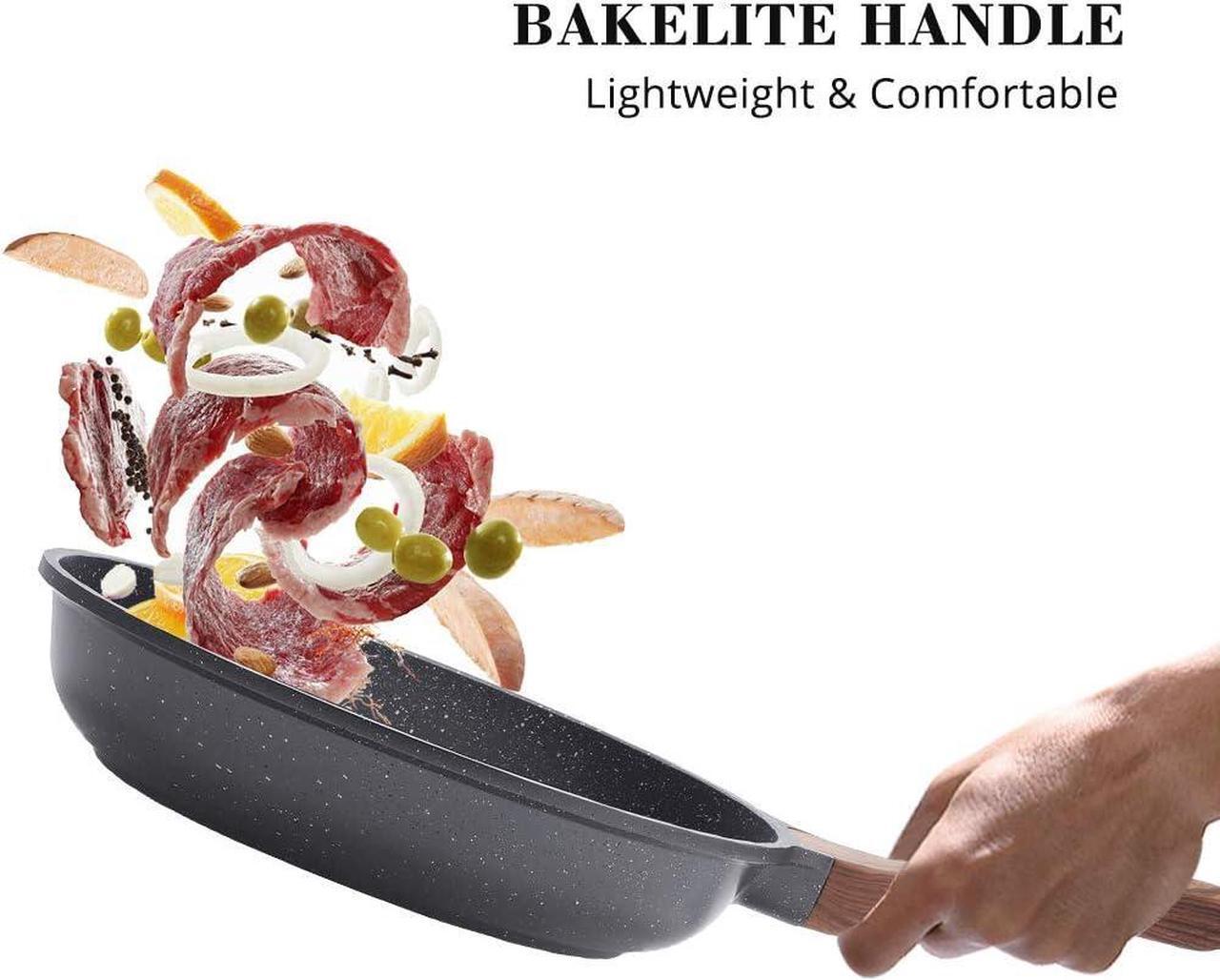 Alt view image 6 of 7 - SENSARTE Nonstick Frying Pan Skillet, Swiss Granite Coating Omelette Pan, Healthy Stone Cookware Chef's Pan, PFOA Free (8/9.5/10/11/12.5 Inch) (8 Inch)