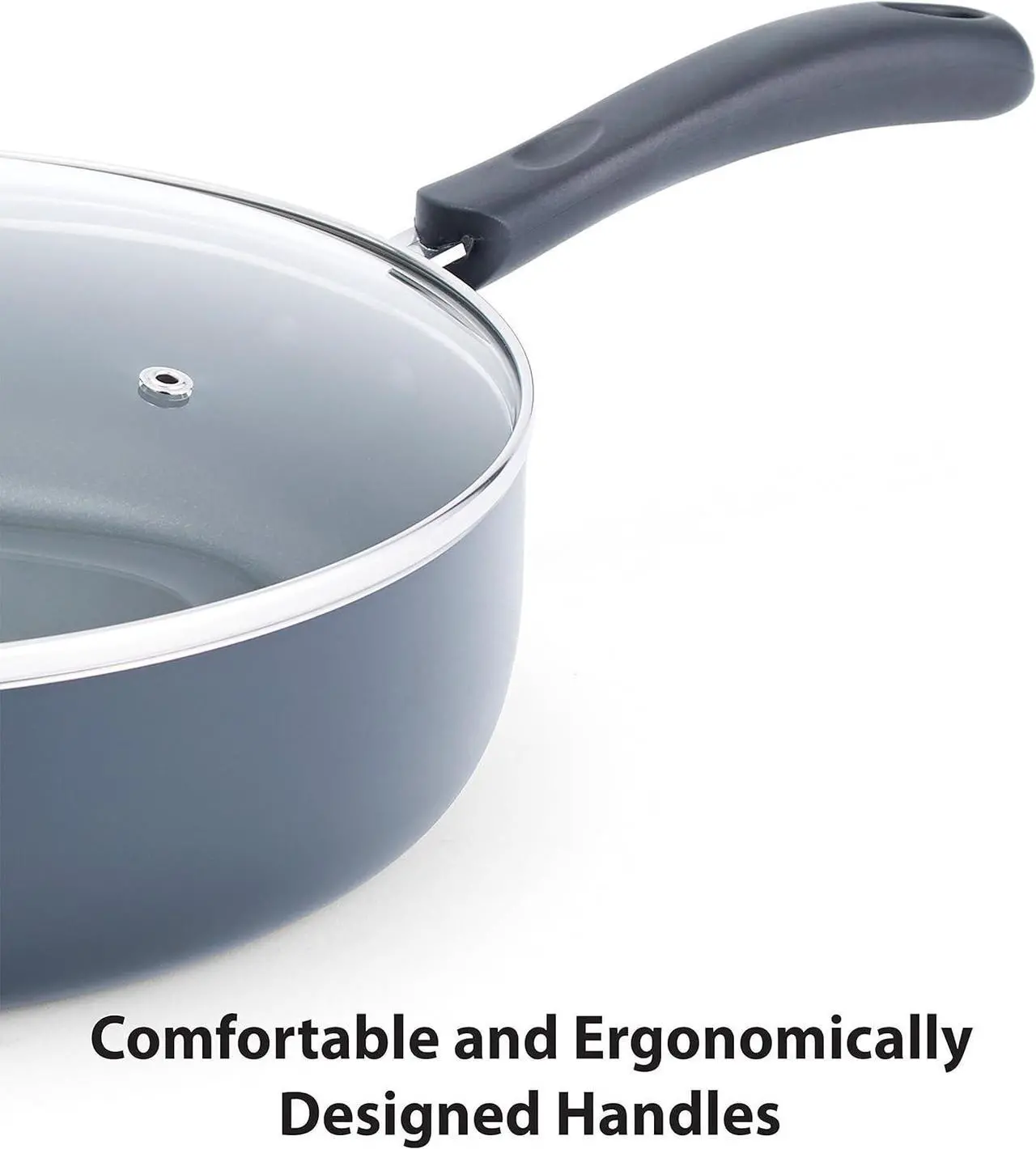 Alt view image 7 of 7 - T-fal Specialty Nonstick Saute Pan with Glass Lid 5 Quart, Oven Broiler Safe 350F, Cookware, Deep Frying Pan with Handle, Skillet, Kitchen, Pots and Pans, Dishwasher Safe, Black