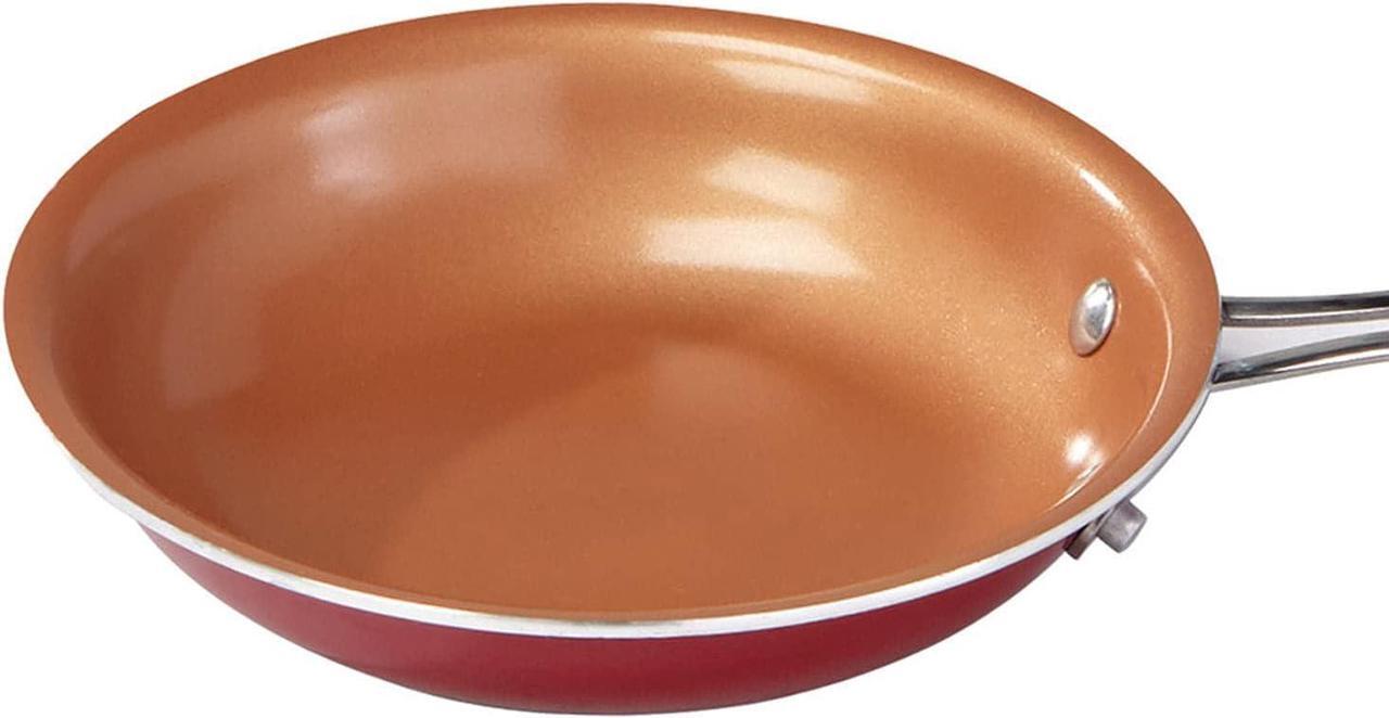 Alt view image 2 of 7 - Red Copper 10 inch Pan by BulbHead Ceramic Copper Infused Non-Stick Fry Pan Skillet Scratch Resistant Without PFOA and PTFE Heat Resistant From Stove To Oven Up To 500 Degrees