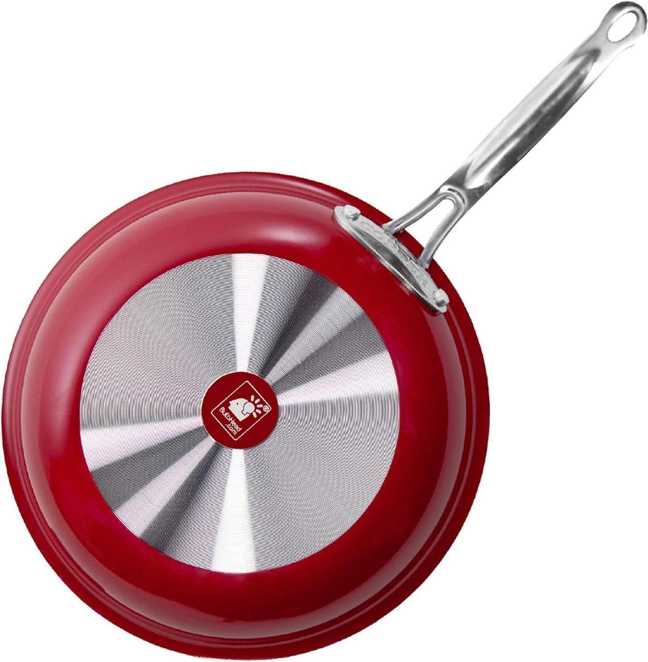 Alt view image 3 of 7 - Red Copper 10 inch Pan by BulbHead Ceramic Copper Infused Non-Stick Fry Pan Skillet Scratch Resistant Without PFOA and PTFE Heat Resistant From Stove To Oven Up To 500 Degrees