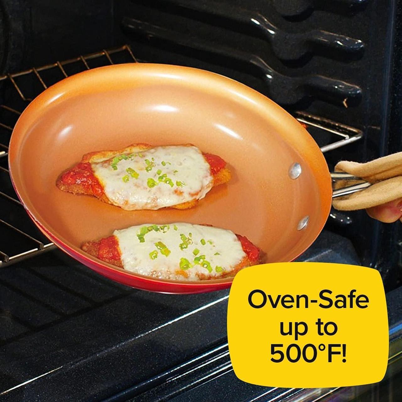 Alt view image 6 of 7 - Red Copper 10 inch Pan by BulbHead Ceramic Copper Infused Non-Stick Fry Pan Skillet Scratch Resistant Without PFOA and PTFE Heat Resistant From Stove To Oven Up To 500 Degrees
