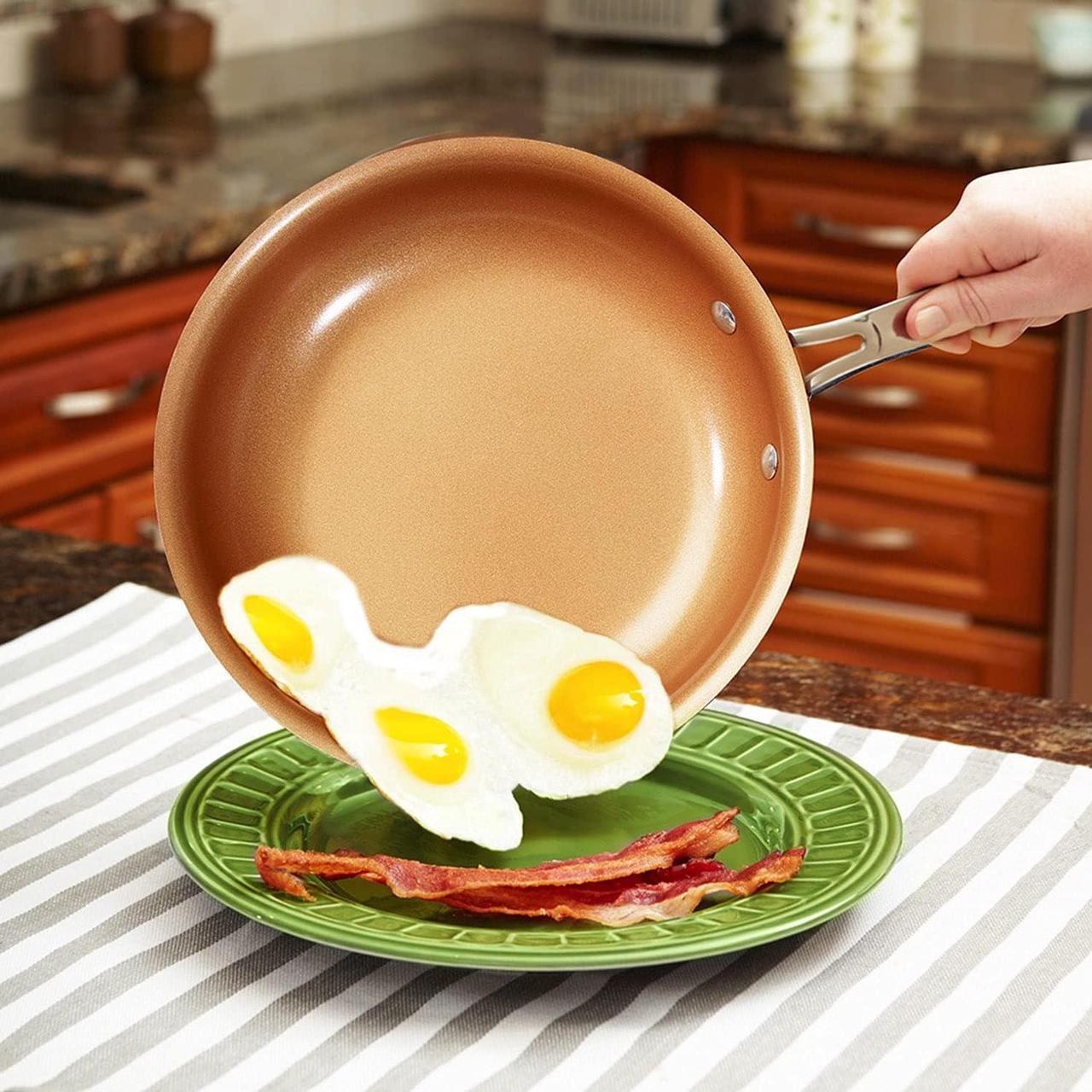 Alt view image 7 of 7 - Red Copper 10 inch Pan by BulbHead Ceramic Copper Infused Non-Stick Fry Pan Skillet Scratch Resistant Without PFOA and PTFE Heat Resistant From Stove To Oven Up To 500 Degrees
