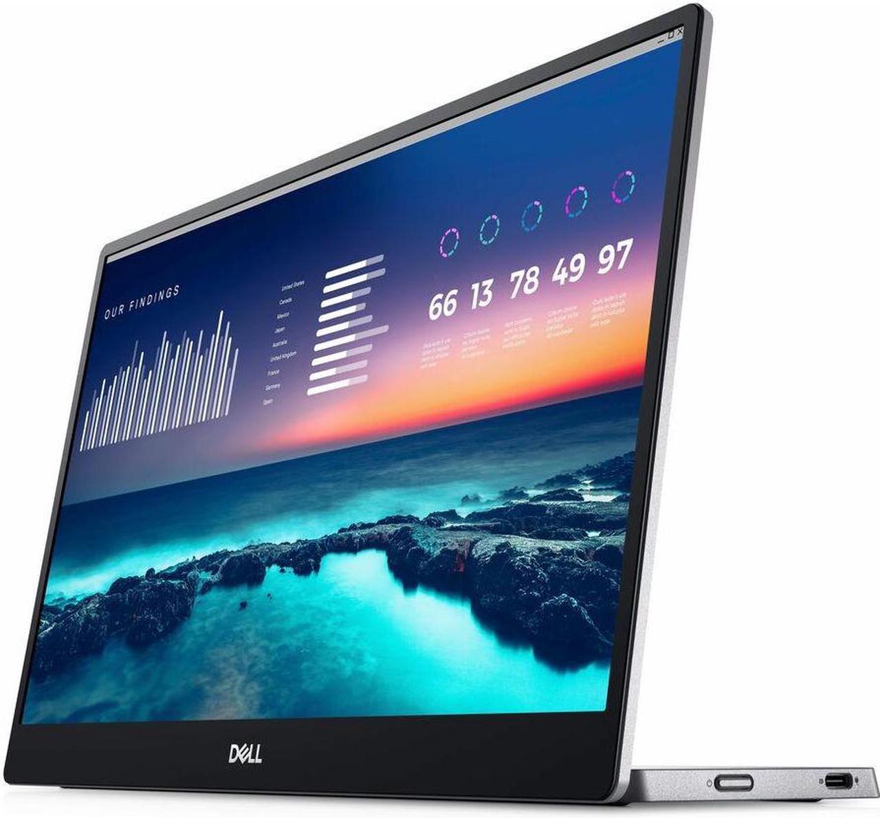 Dell 14-Inch FHD LED Portable Monitor with Dual-Screen Productivity, in-Plane Switching, USB-C Connectivity, Low Blue Light, and Display Manager Software