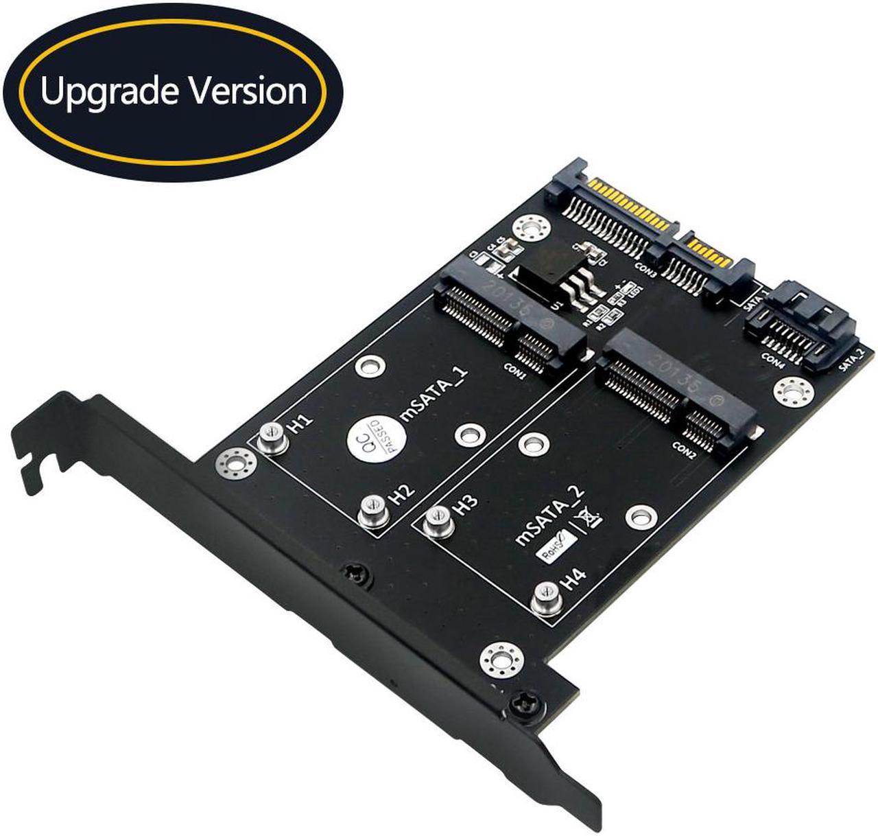 Upgrade Version dual mSATA SSD to dual SATA3 Converter Adapter Card with Full Height Profile Bracket