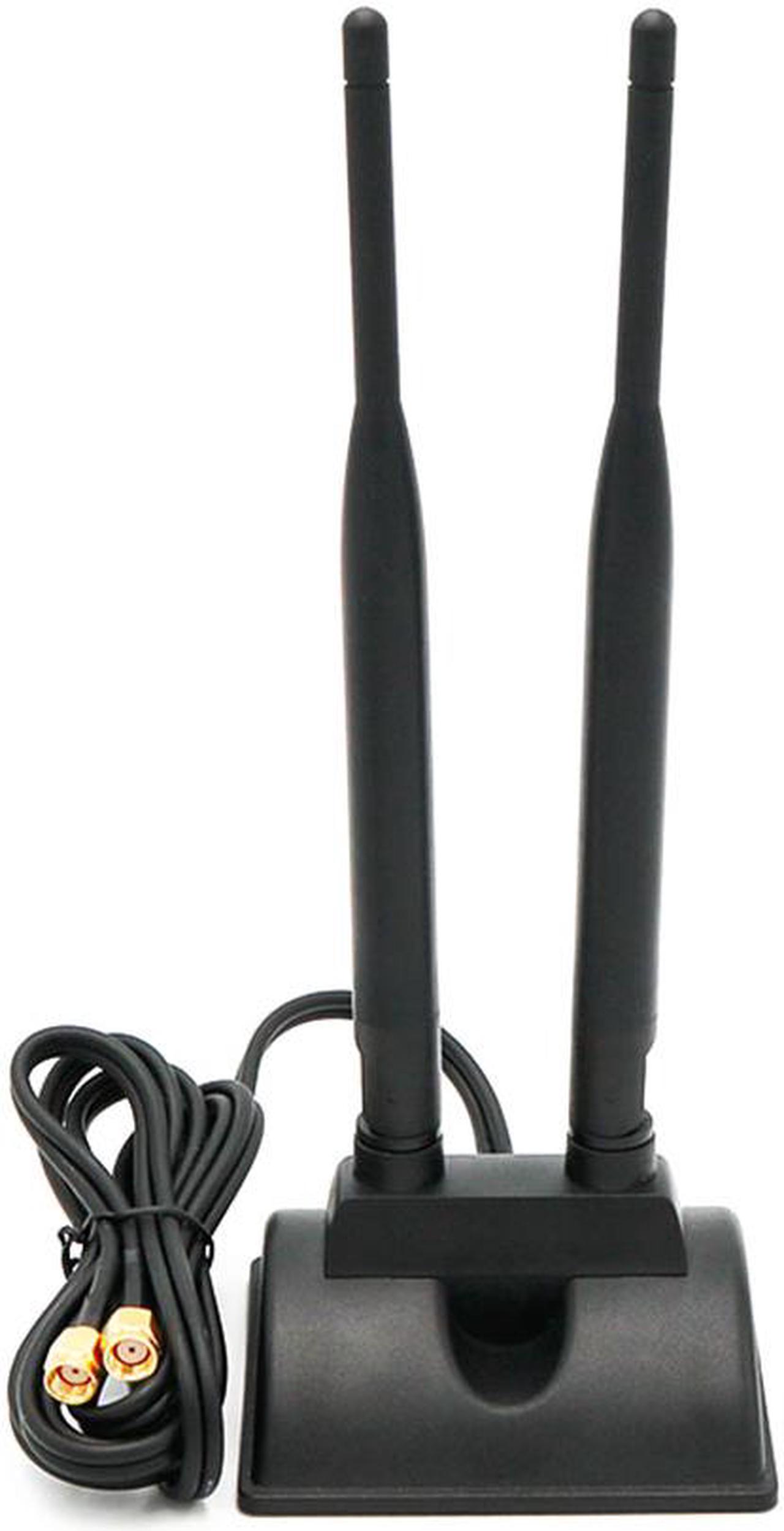 2.4GHz 5GHz Dual Band RP-SMA Male WiFi Antenna + IPEX MHF4 to RP-SMA Female Cable 9.8 inch for M.2 NGFF Network Card PC Computer