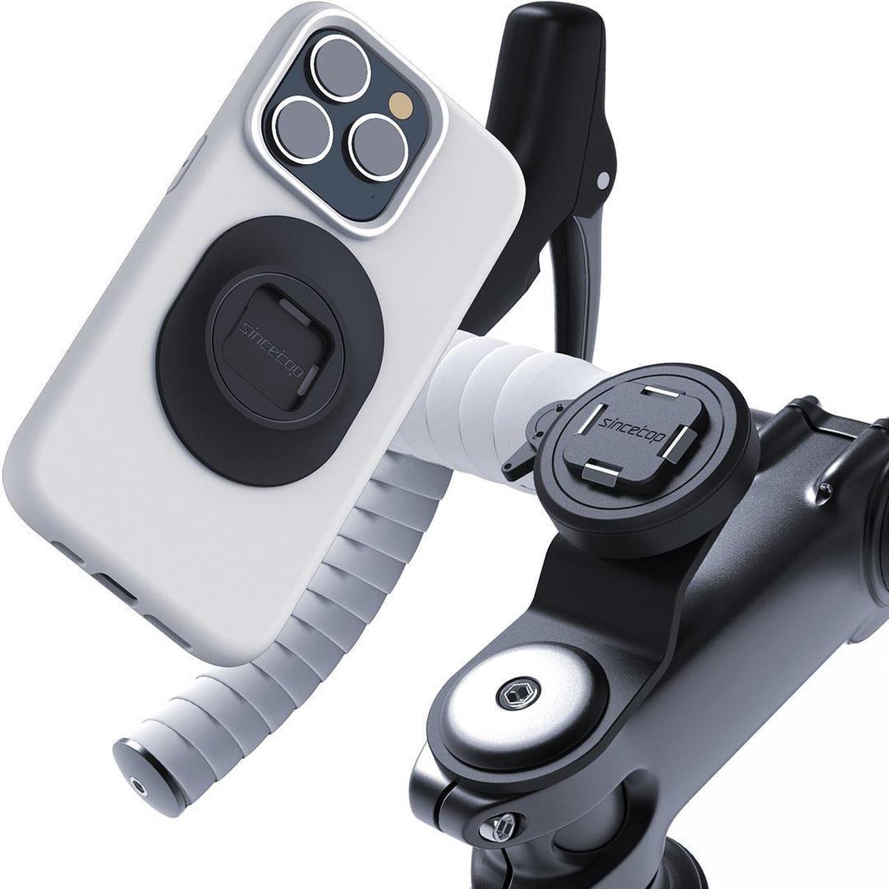 Main image of SinceTop Bike Phone Mount with Universal Adhesive Adapter-Series Q [Quad],Quick Attach/Detach,Upgraded Stem Phone Holder for Mountain/Road Bike/MTB, Bicycle Phone Clip for All 4.5-6.8 Phone Models