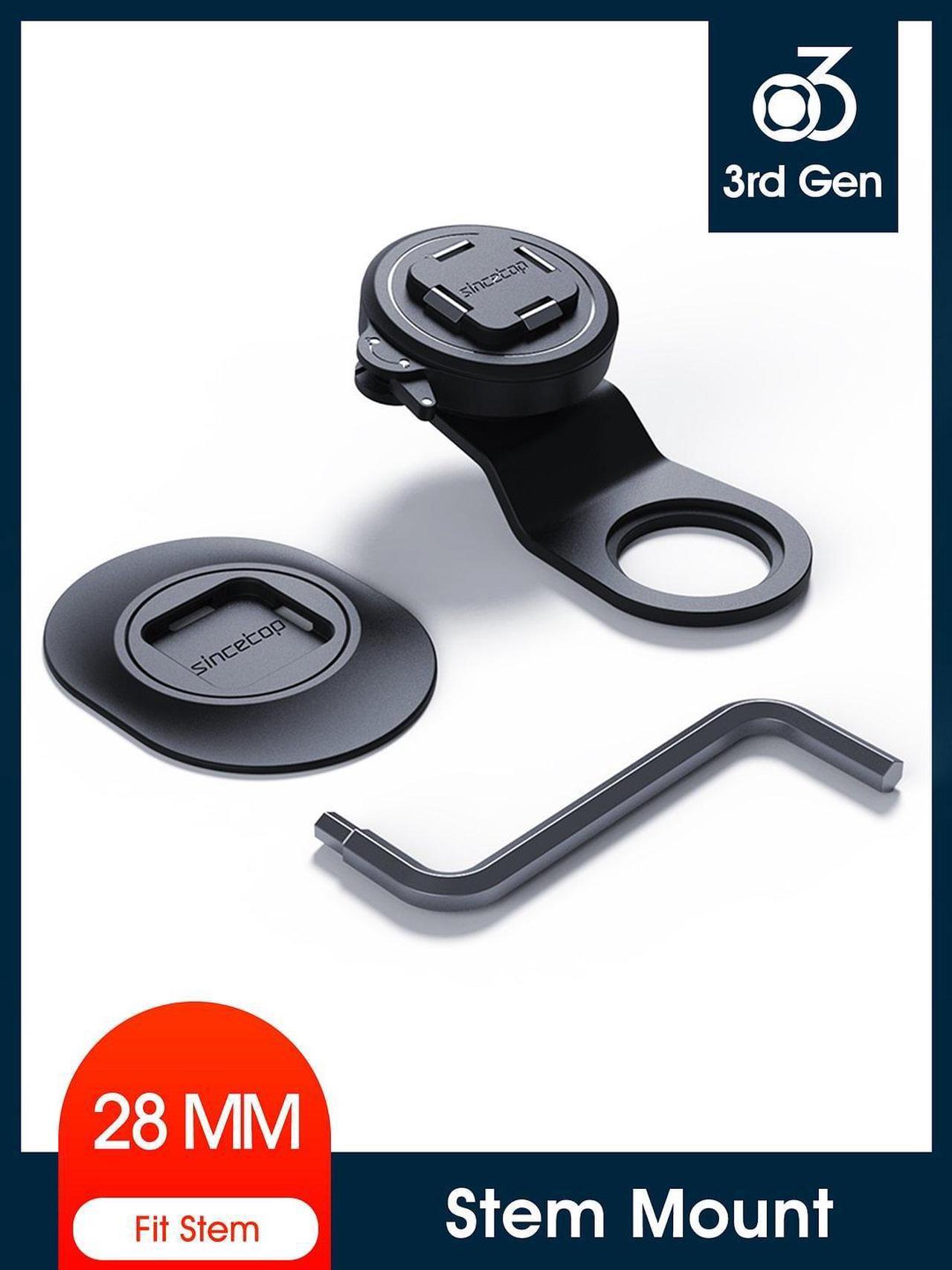 Alt view image 7 of 7 - SinceTop Bike Phone Mount with Universal Adhesive Adapter-Series Q [Quad],Quick Attach/Detach,Upgraded Stem Phone Holder for Mountain/Road Bike/MTB, Bicycle Phone Clip for All 4.5-6.8 Phone Models