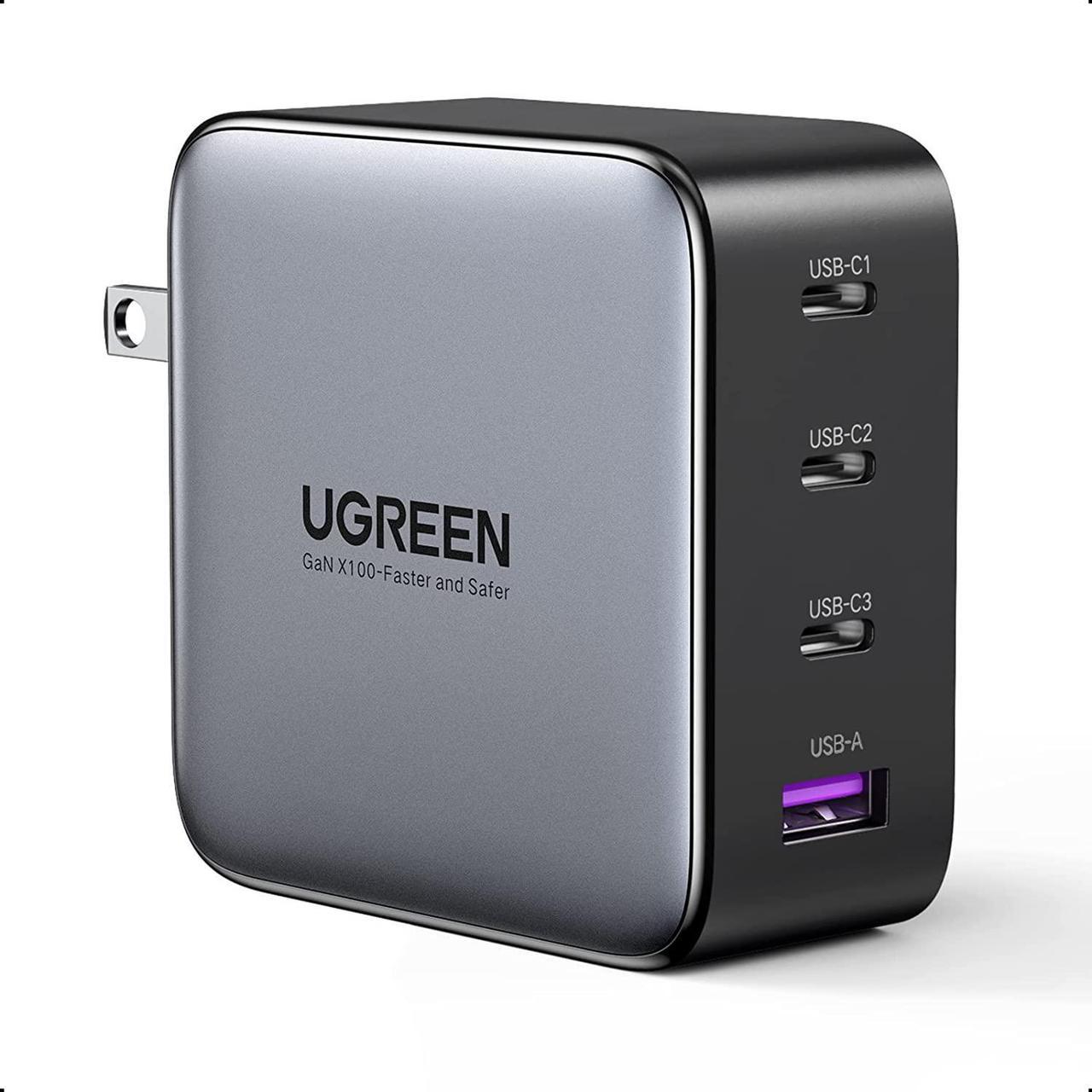 UGREEN 100W USB C Multiport Charger - 4-Port USB Charging Station GaN Fast Charger Power Adapter Compatible for MacBook Pro/Air, iPad Pro, iPad Mini 6, Dell XPS, Galaxy S21/S20, iPhone 13/13 Pro Max/1