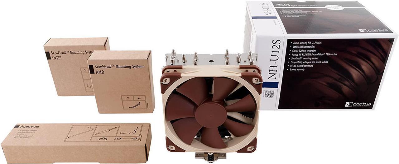 Alt view image 4 of 5 - Noctua NH-U12S, Premium CPU Cooler with NF-F12 120mm Fan (Brown)