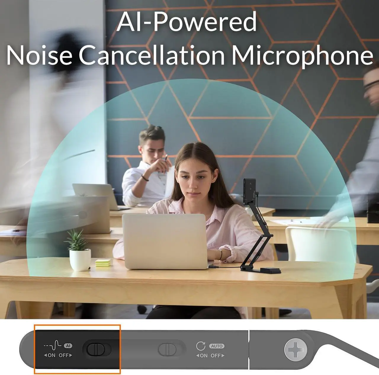 Alt view image 5 of 7 - Innex DC500 - 13MP 4K USB Portable Document Camera & Webcam 13MP, Noise-Cancelling Mic, Dual AutoFocus, Auto Flip , Built-in 3-Level LED, Support Win/Mac/Chromebook, For Distance Learning & Teaching